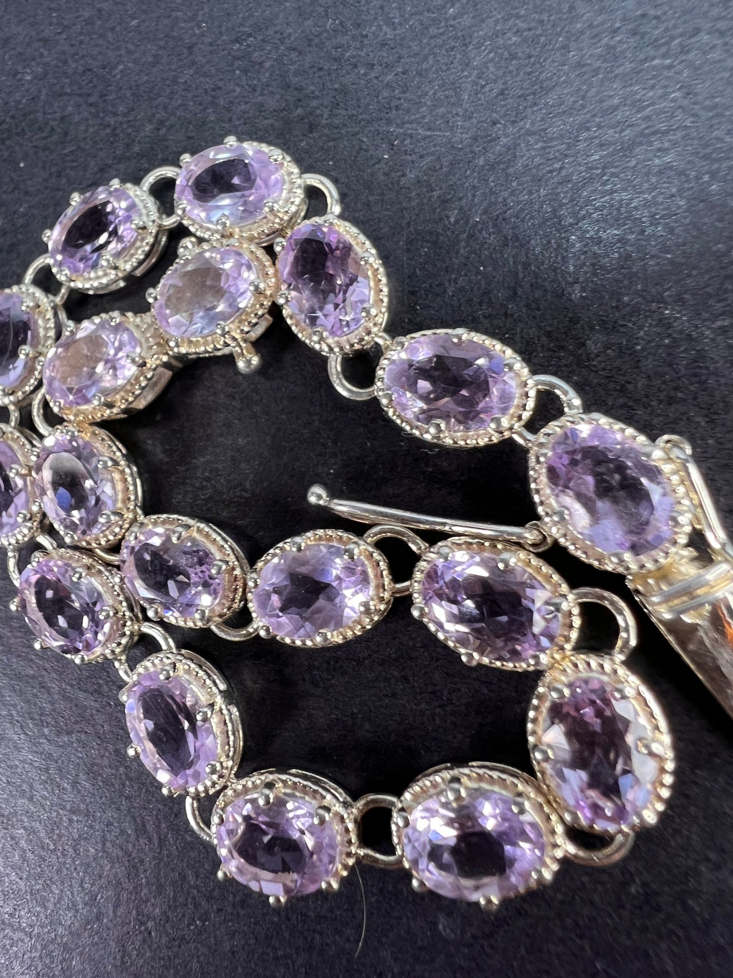 Rose de France amethyst sterling silver bracelet