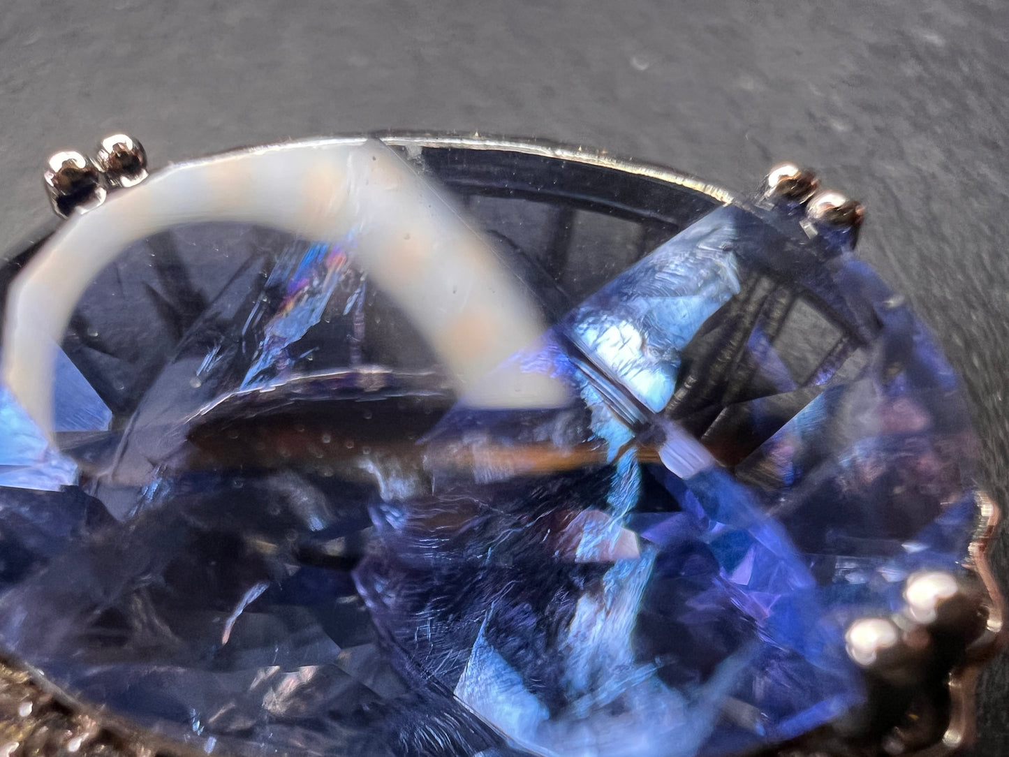 Blue Color-Change Fluorite Pendant in Rhodium Over Sterling Silver with Chain