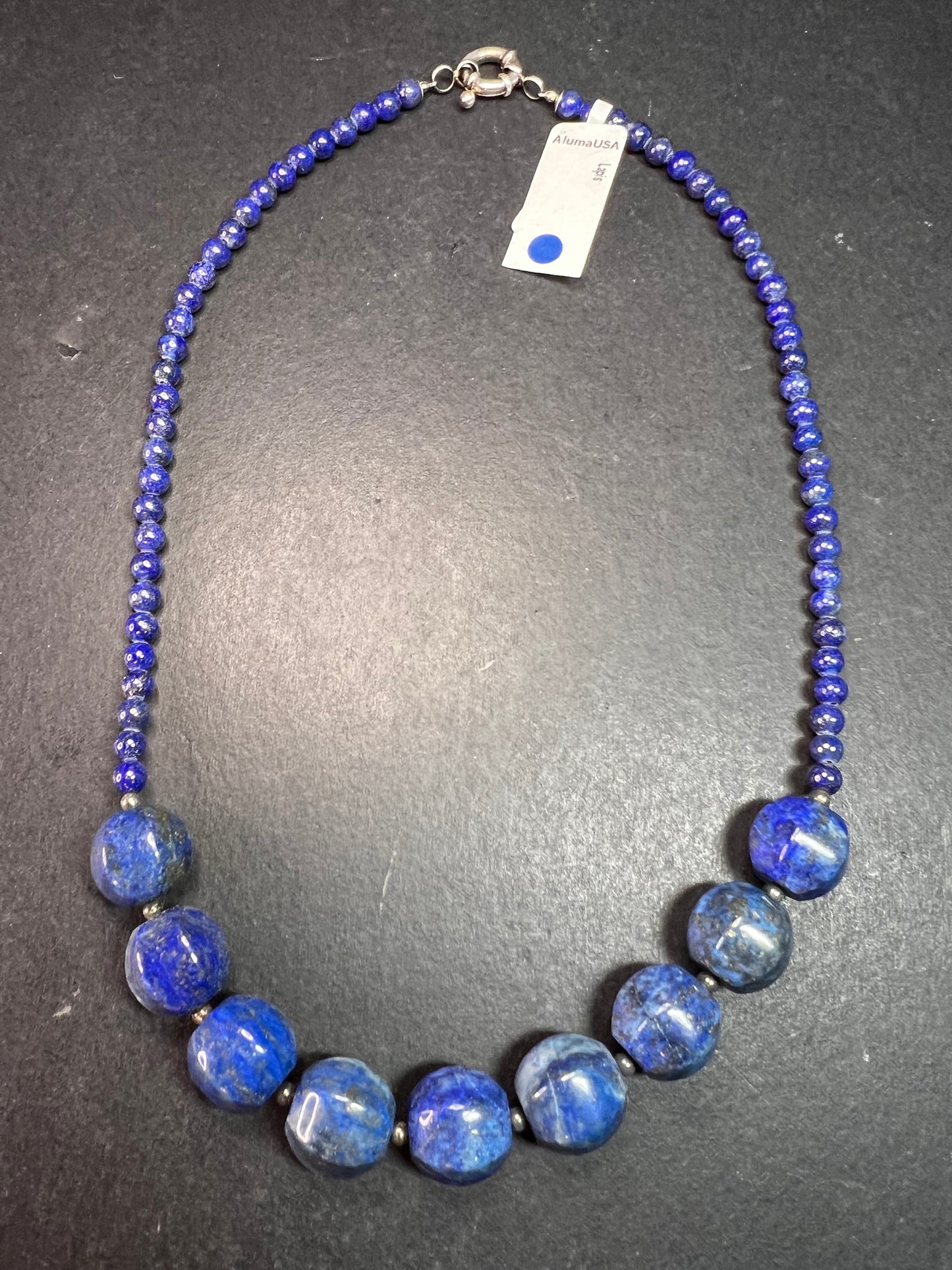 NEW lapis and sterling silver 18 inch necklace