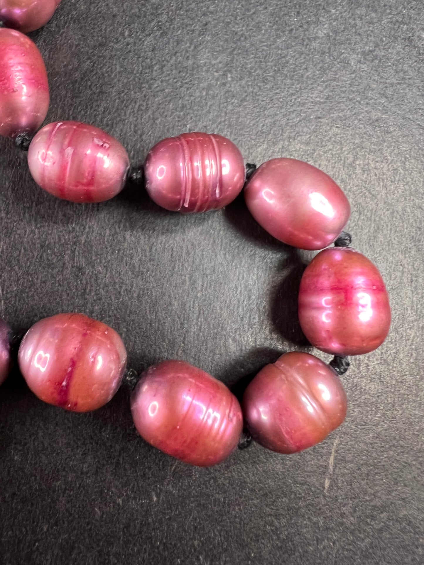 NEW freshwater pearl and black tourmaline 36 inch necklace with sterling silver clasp