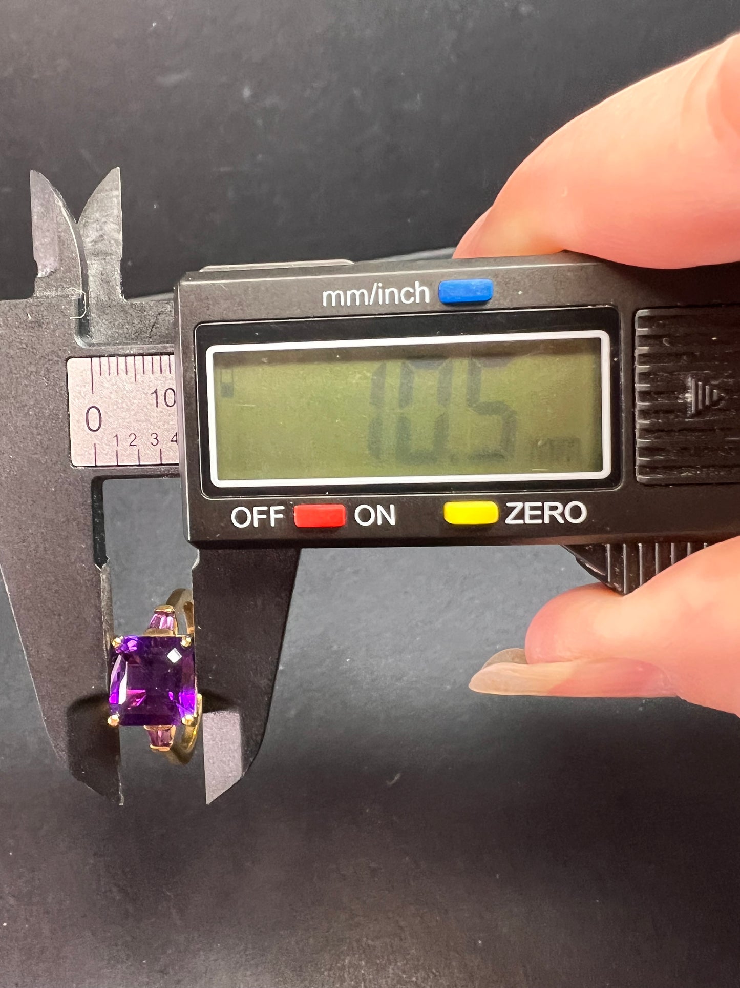 NEW African amethyst ring in vermeil yellow gold size 9