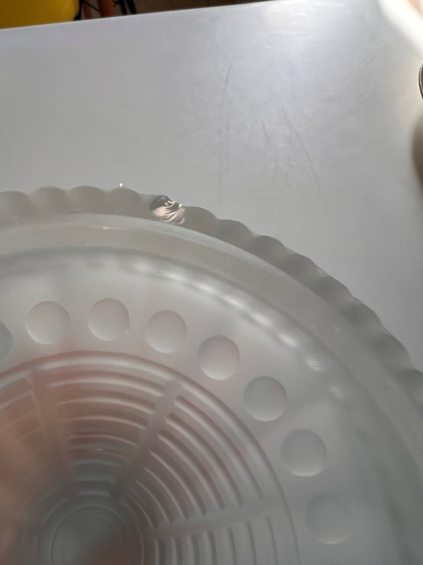 Vintage Frosted Glass Candlestick | Lalique Style Art Deco Taper Holder 6.75"