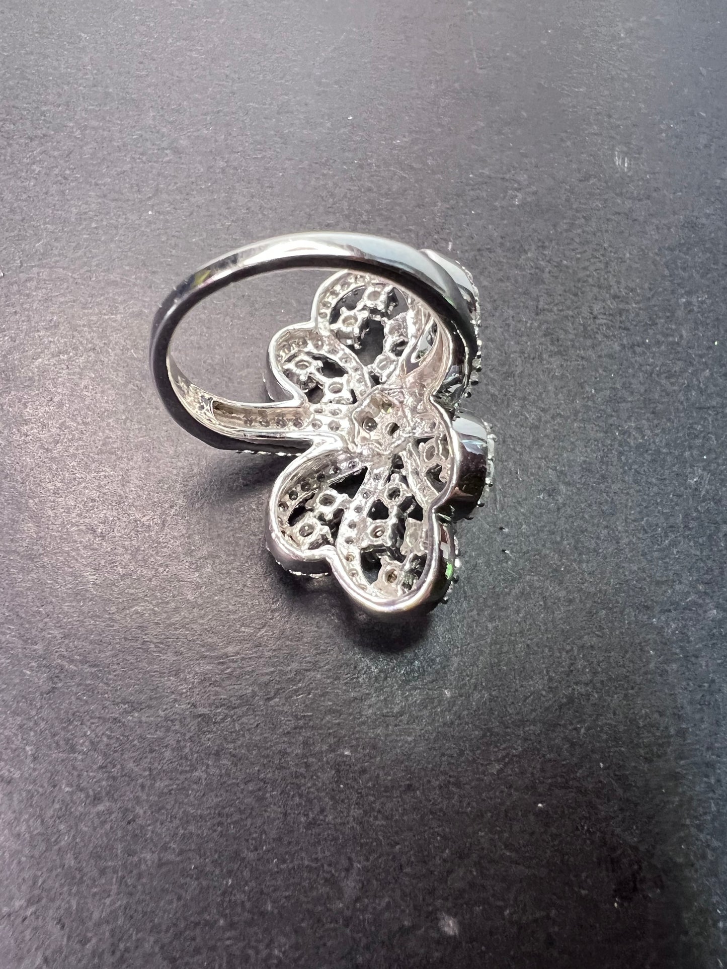 CZ cocktail ring In sterling silver size 9.5