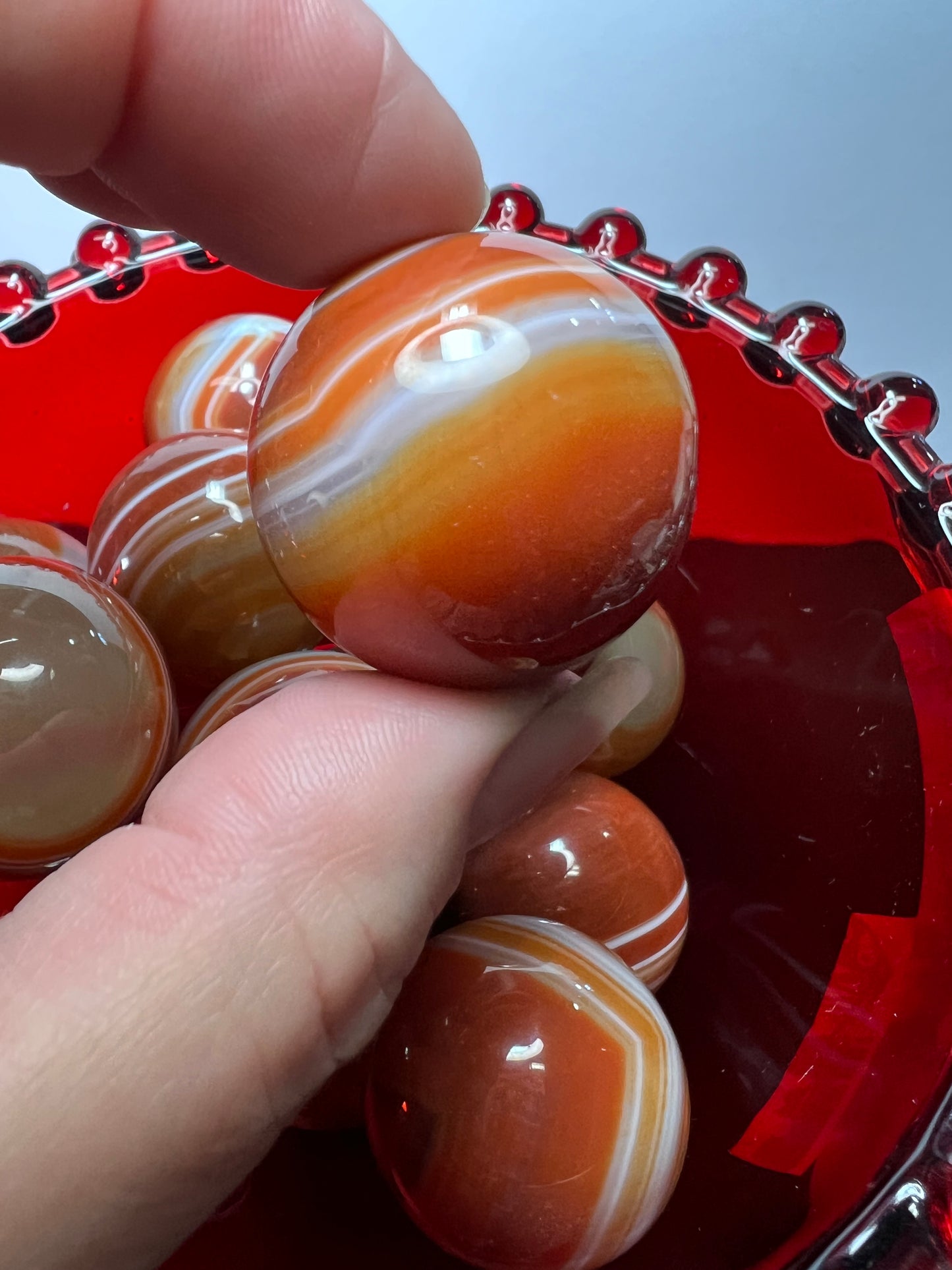 Banded carnelian small spheres