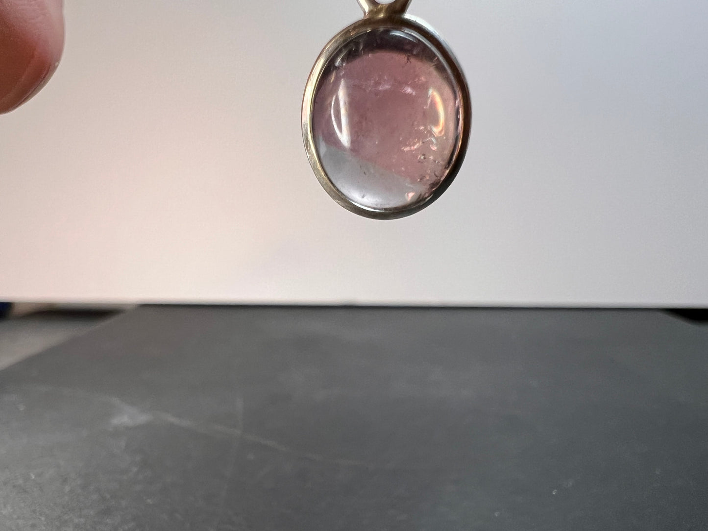 NEW lilac bi color tourmaline sterling silver pendant 2.70 grams