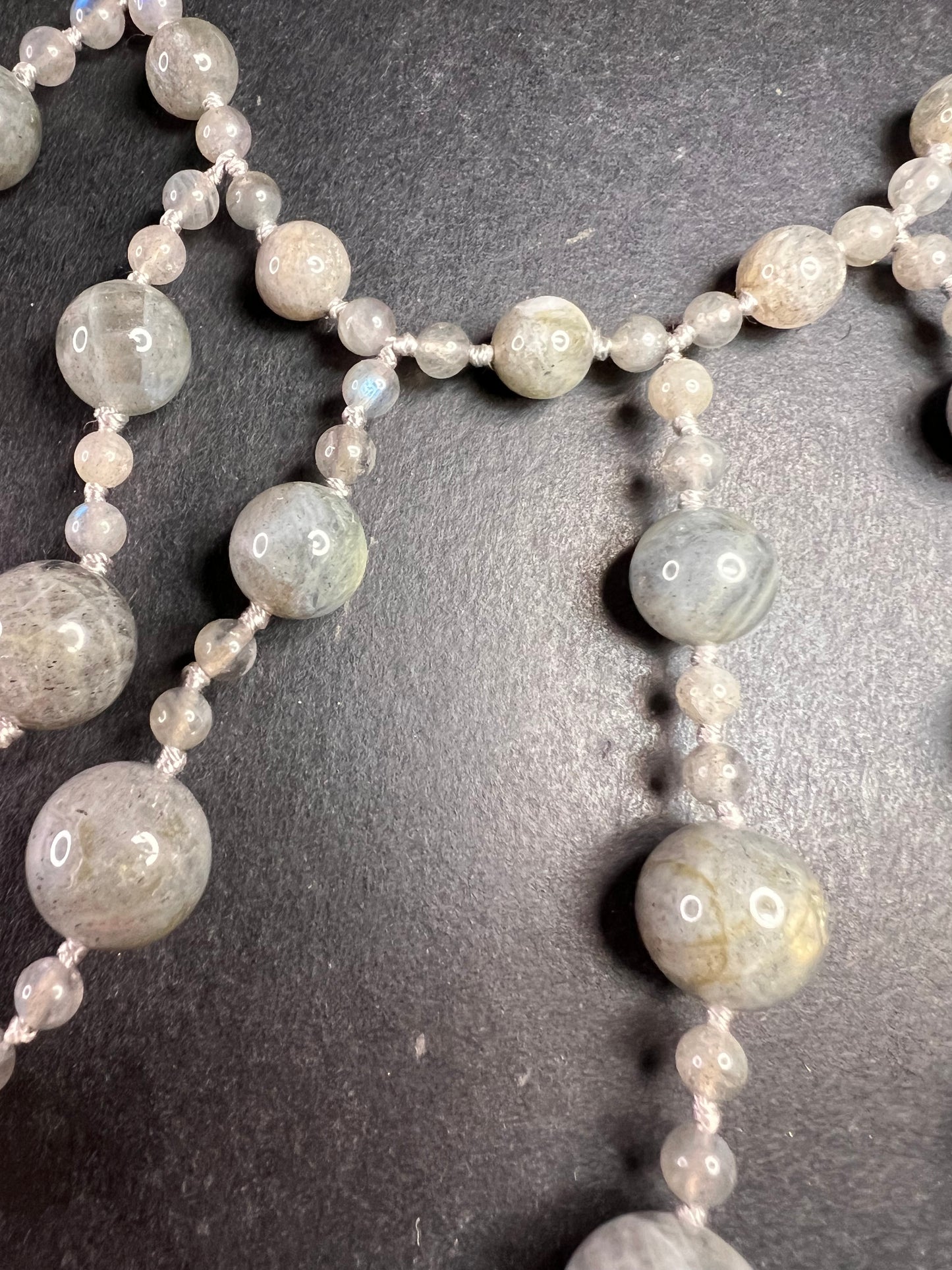 NEW labradorite bib statement necklace with sterling silver clasp