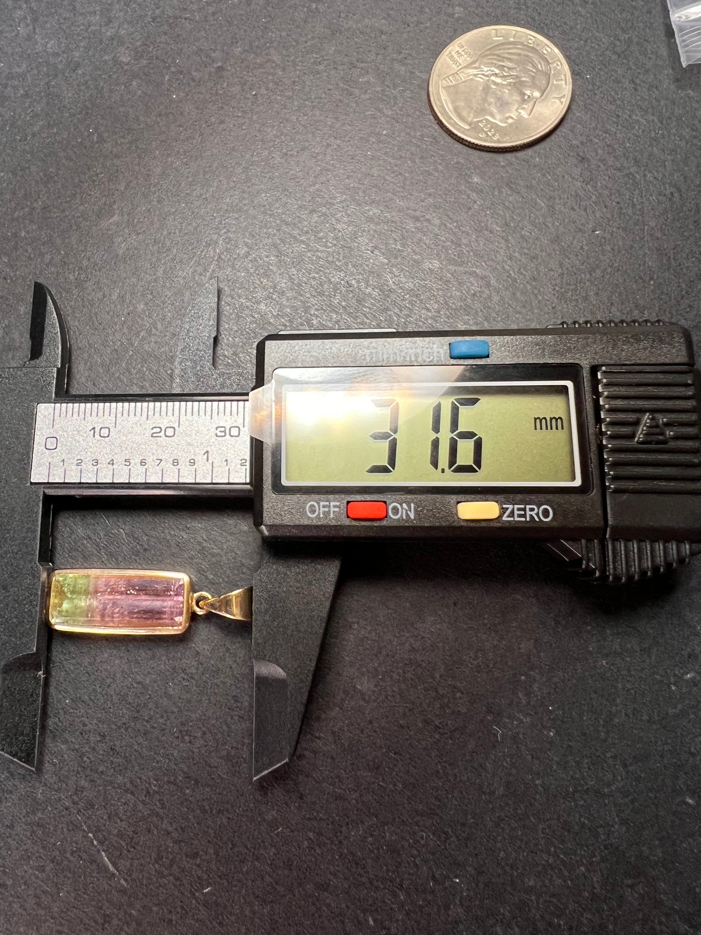 Vintage 14k gold watermelon tourmaline pendant