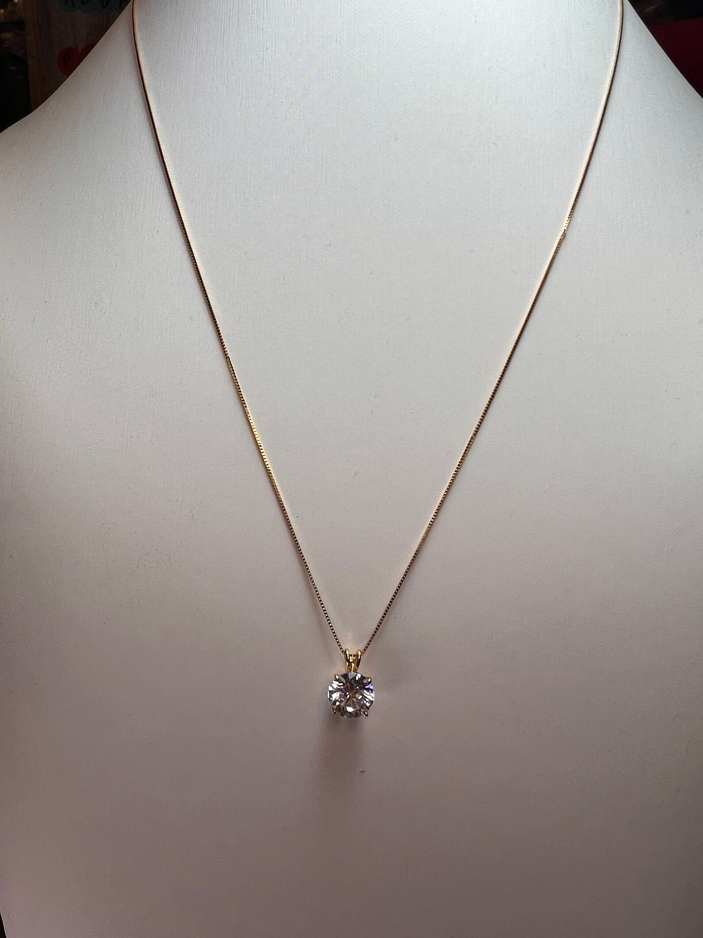 LUX 10k gold CZ pendant with 14k yellow gold 18 inch chain