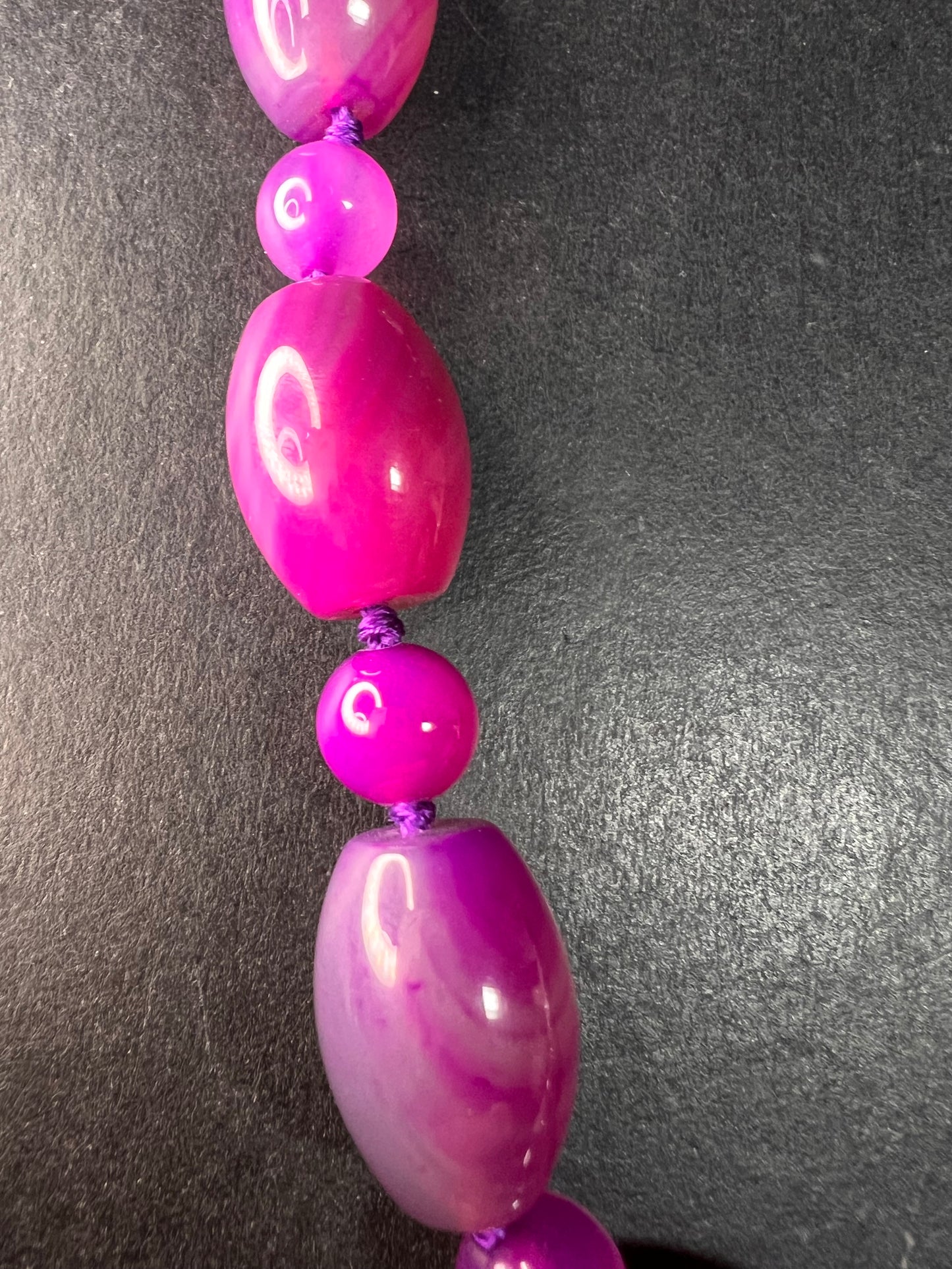 NEW purple agate 18 inch necklace with sterling silver clasp