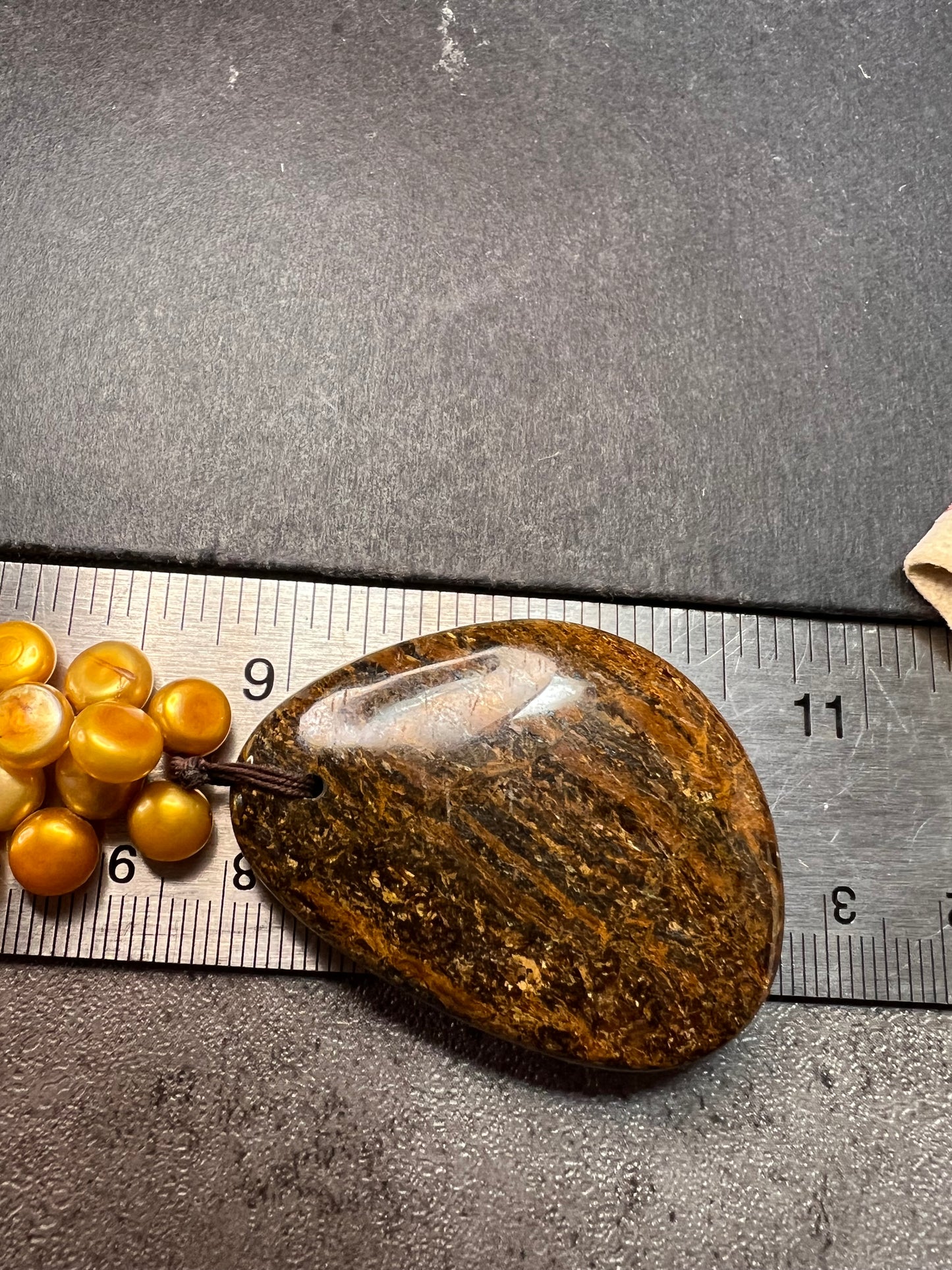 NEW freshwater pearl and bronzite necklace with sterling silver clasp