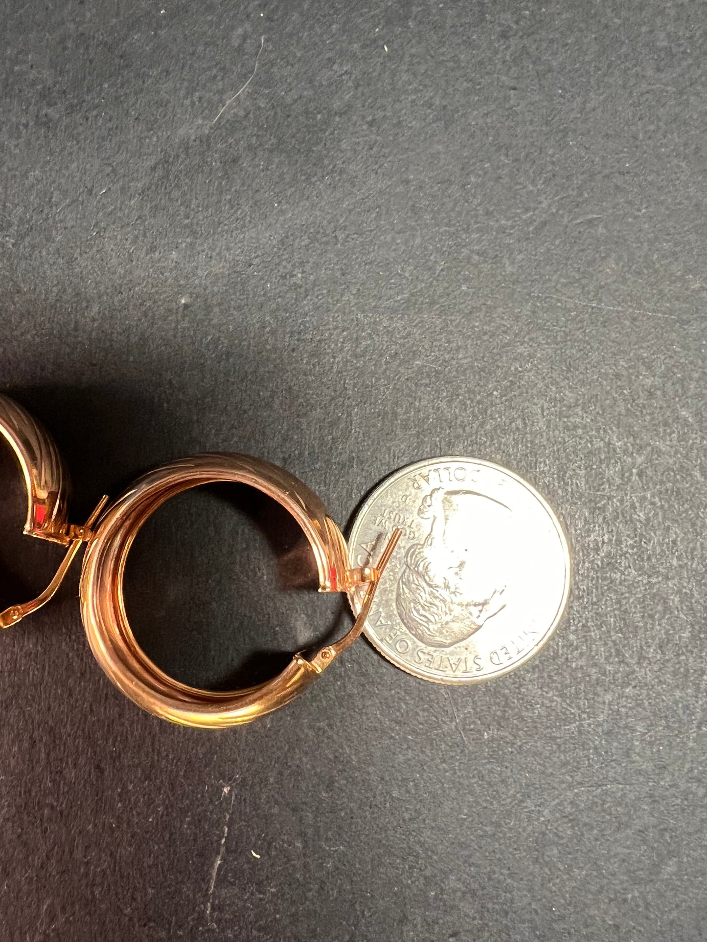 Rose Gold over sterling silver Italian hoop earrings