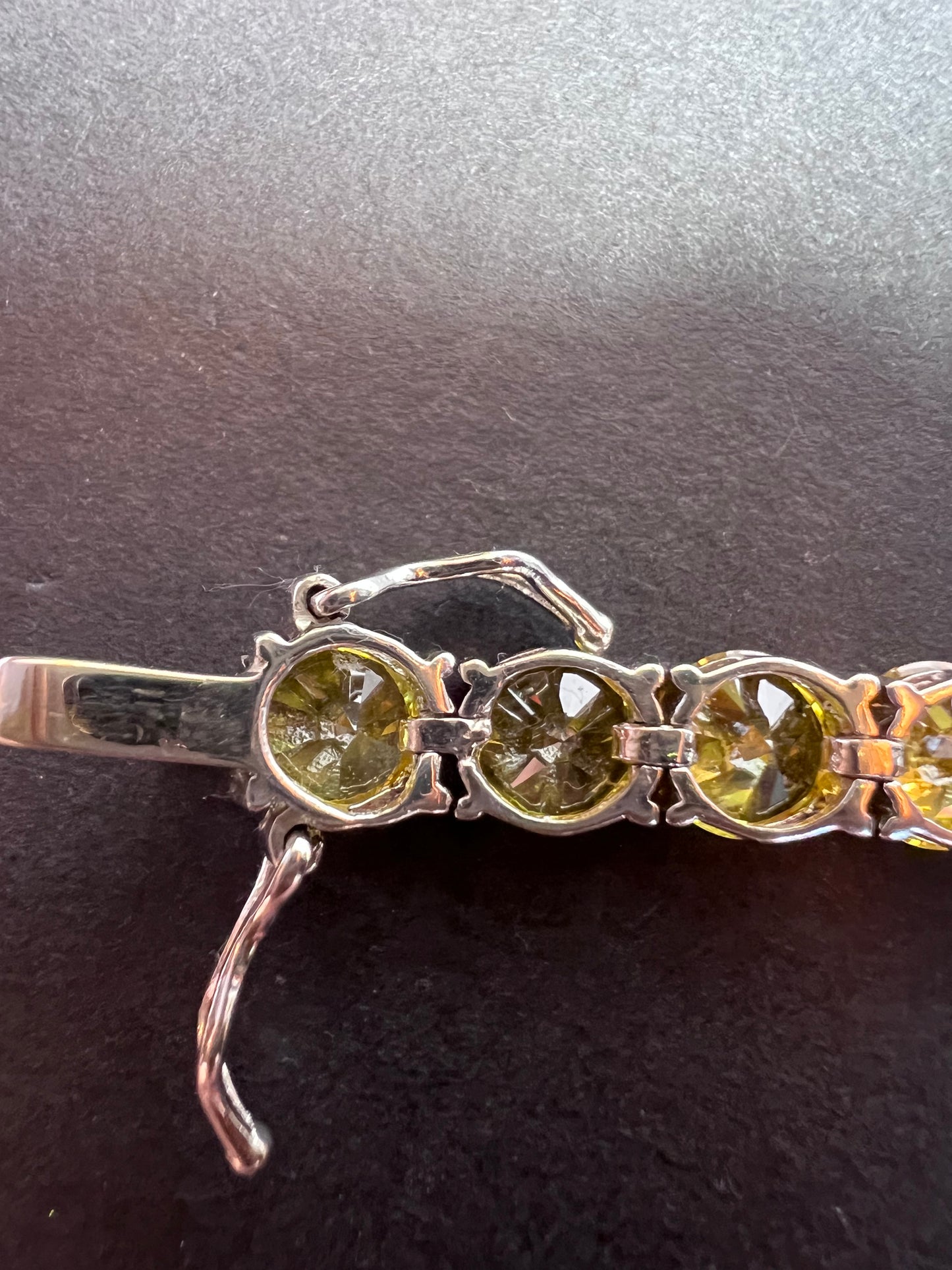 Yellow CZ sterling silver tennis bracelet