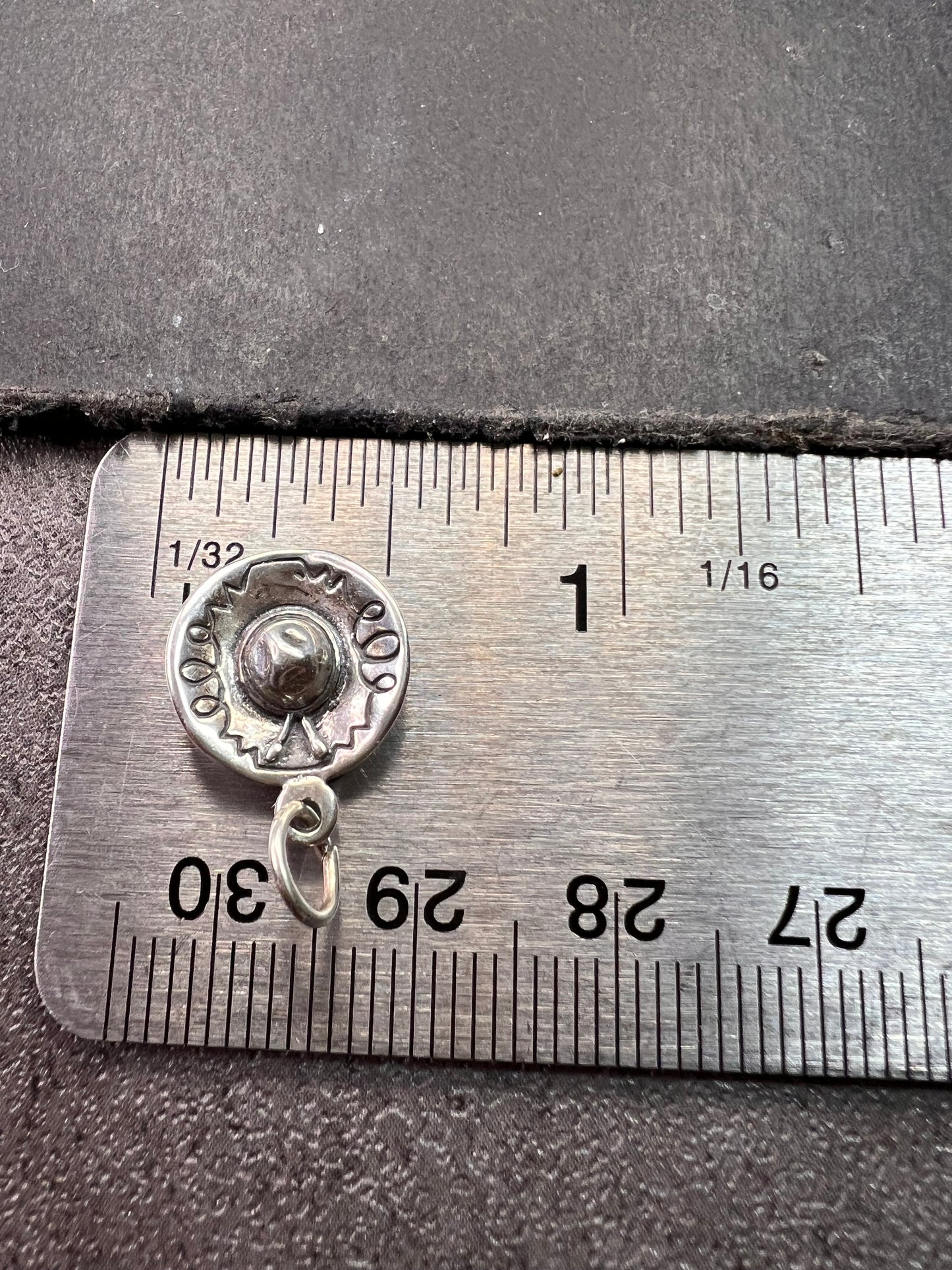 Vintage Sterling Silver Sombrero Hat Pendant Charm