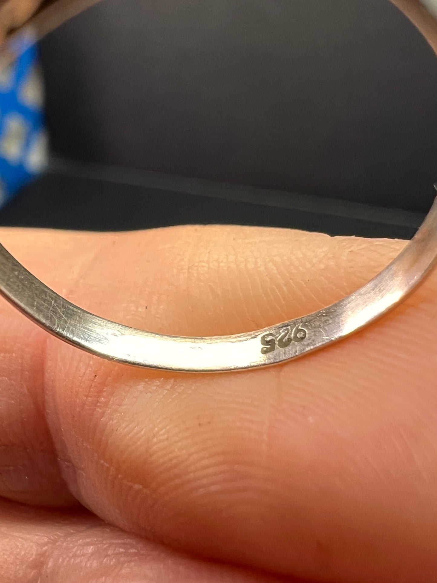 Blue chalcedony sterling silver ring size 7