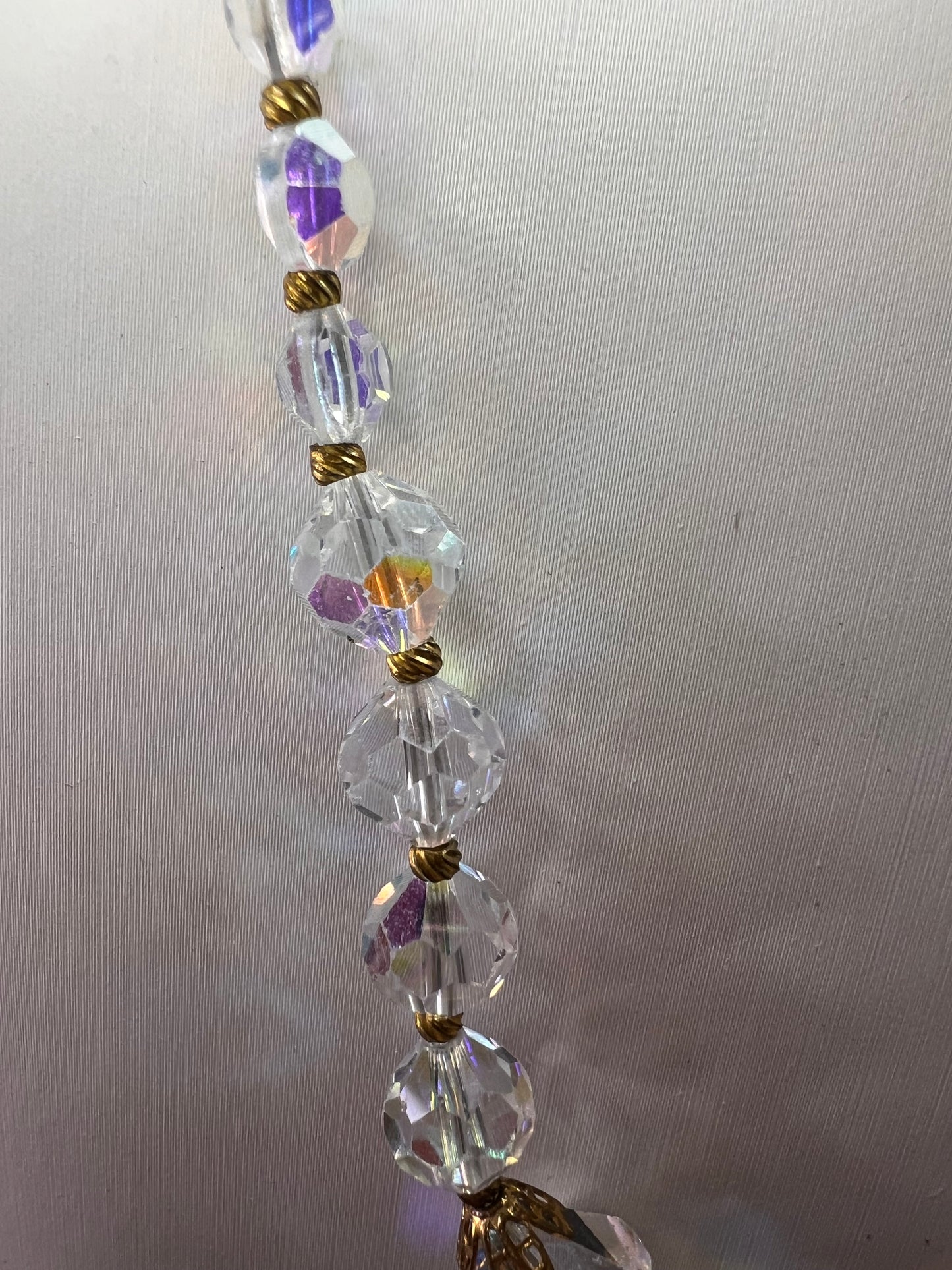 Vintage Aurora Borealis crystal beaded necklace