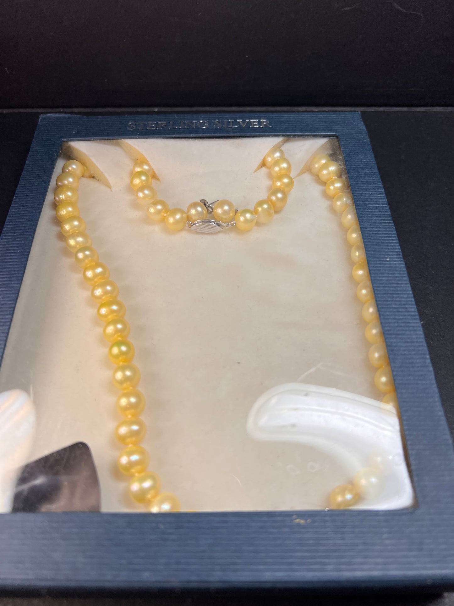 New Freshwater Pearl Necklace Bracelet Earrings Set Sterling Silver