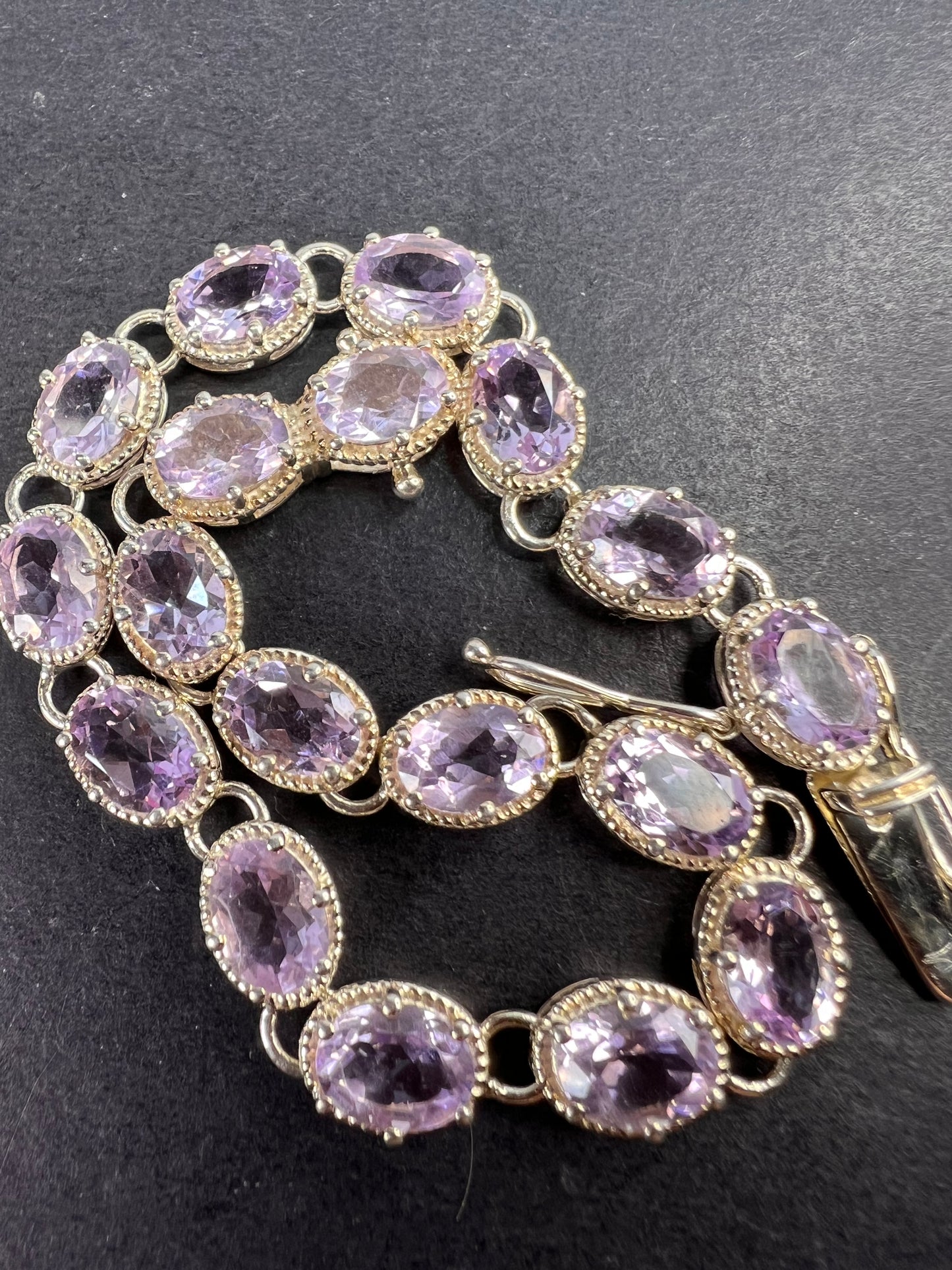 Rose de France amethyst sterling silver bracelet