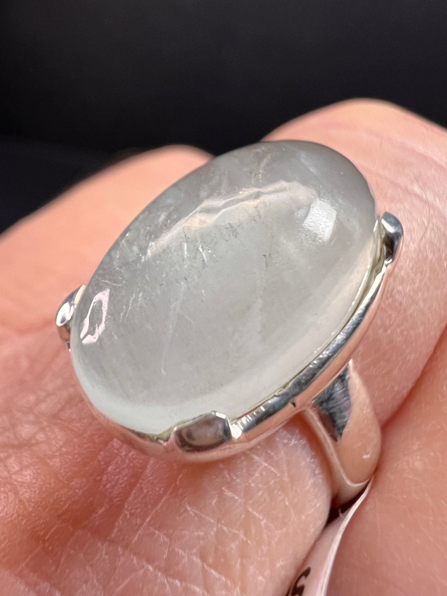 NEW Chatoyant aquamarine sterling silver ring size 8