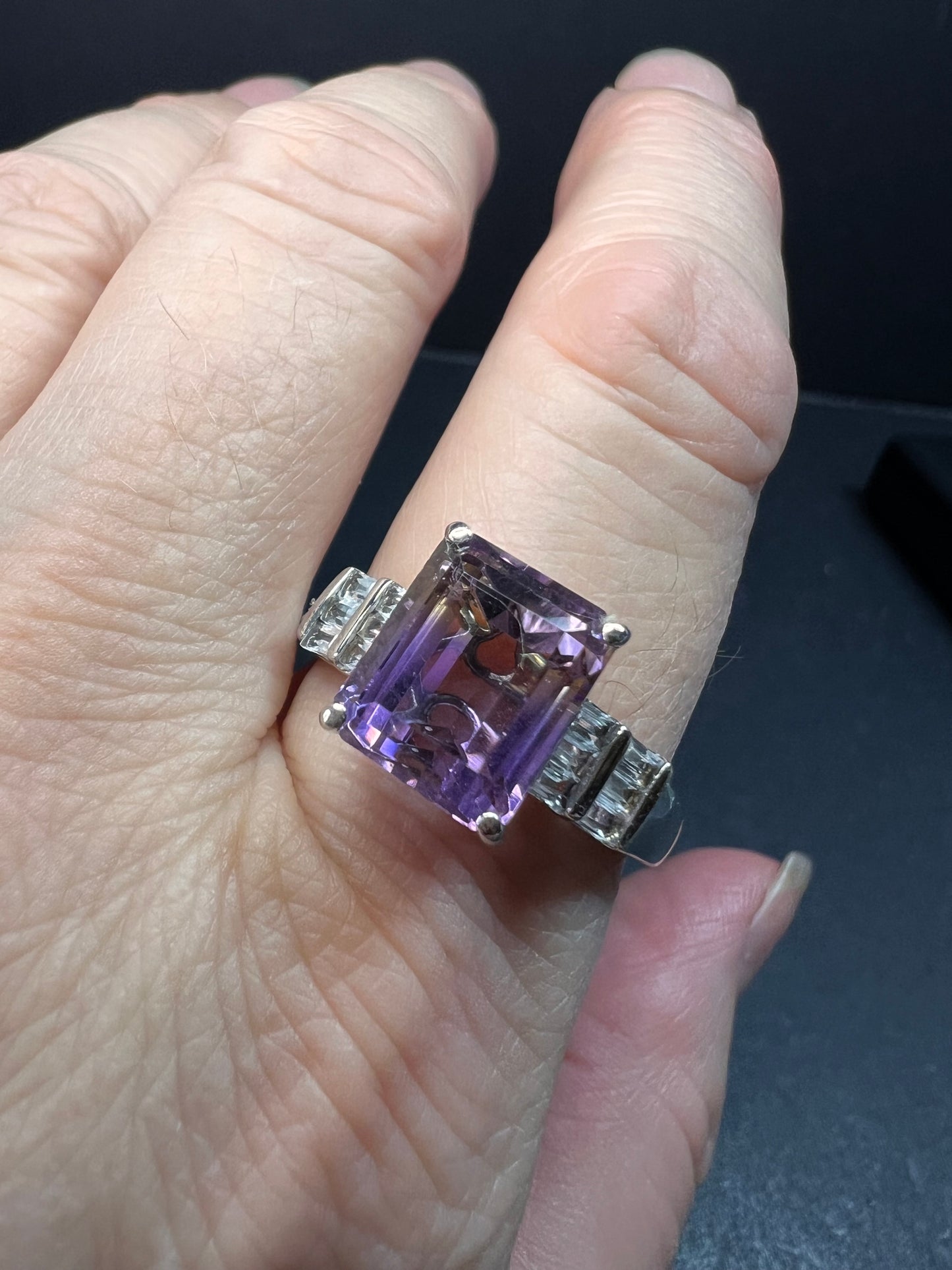 NEW ametrine and topaz sterling silver ring size 11