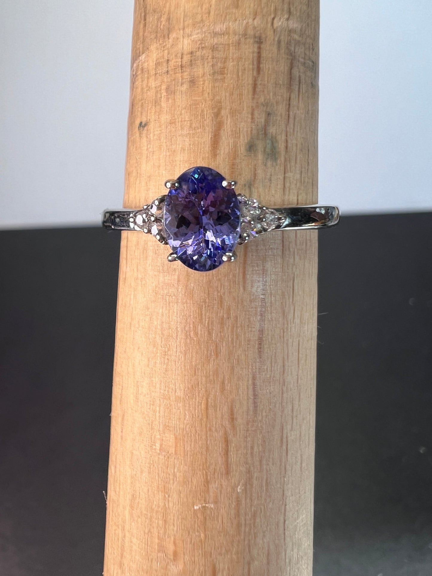 Tanzanite, Cambodian Zircon Ring in Platinum Over Sterling Silver, Fashion Rings For Women 1.10 ctw size 9