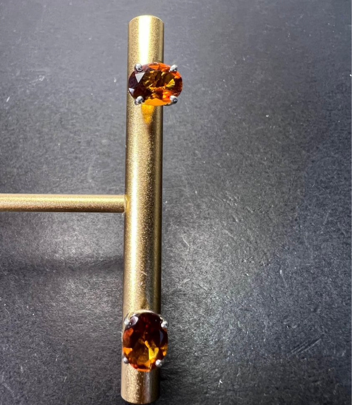 Mandarin citrine sterling silver stud earrings