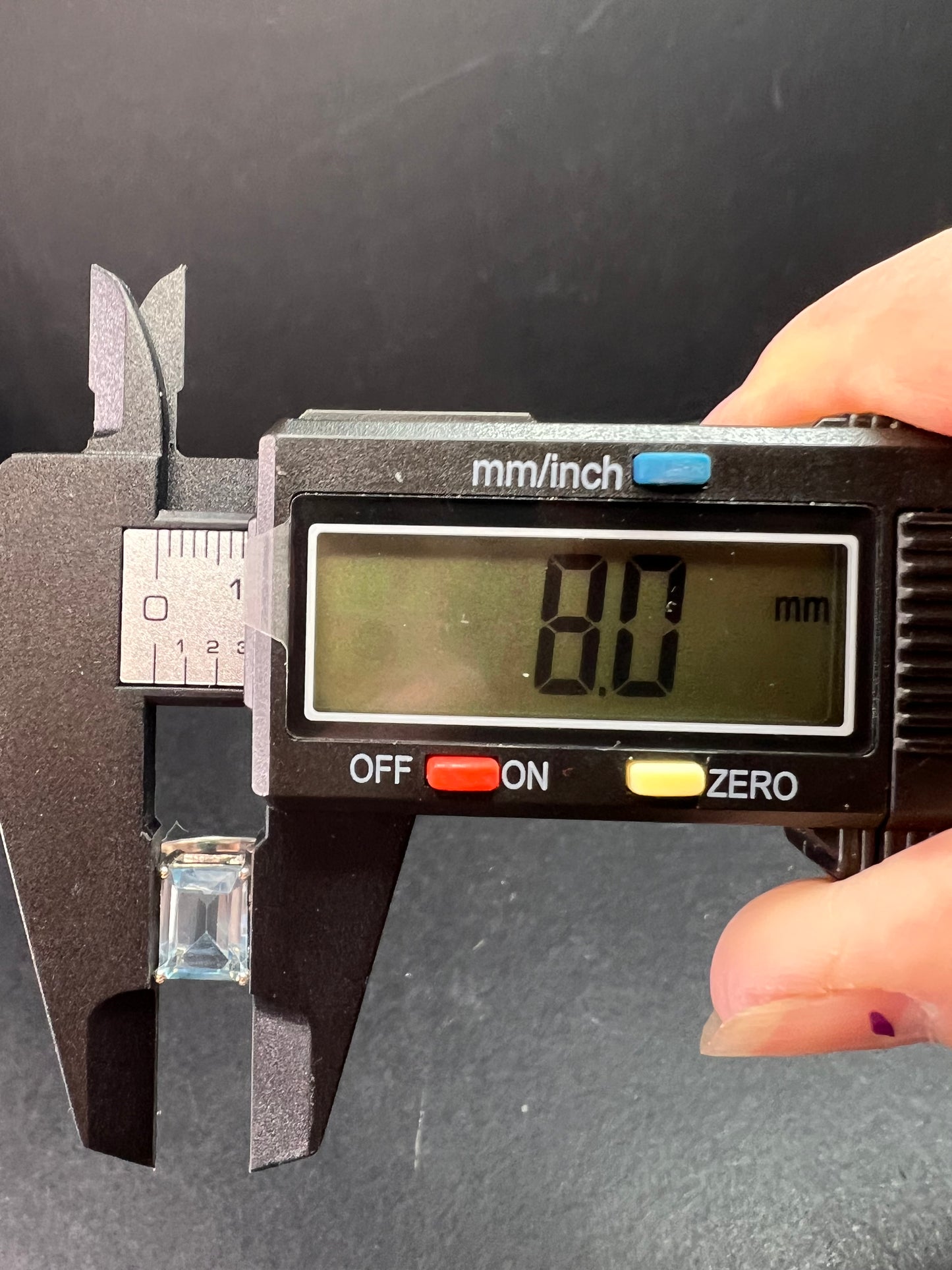 Blue topaz emerald cut sterling silver ring size 7