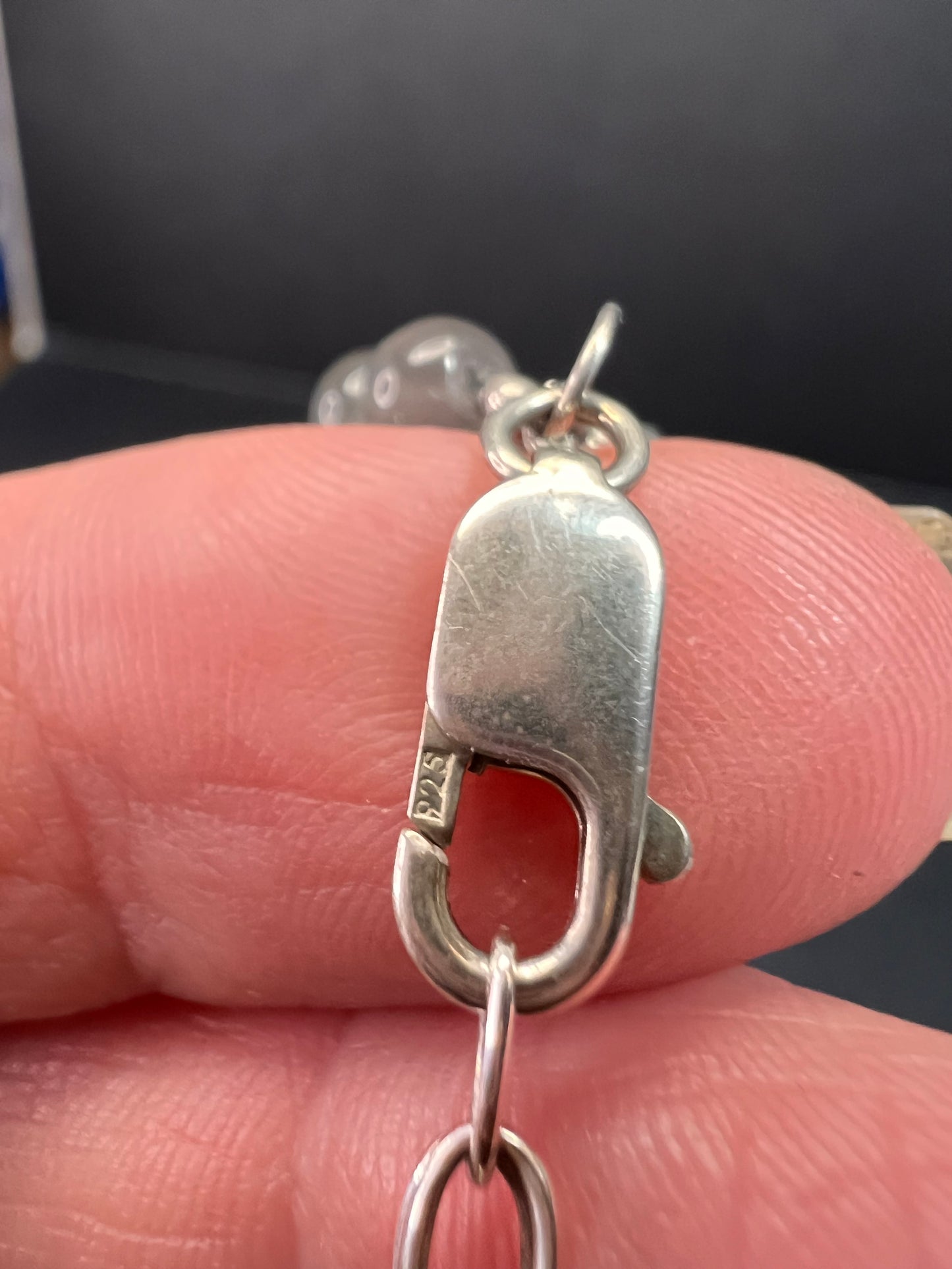 NEW Nate & Etan grey moonstone triple strand necklace with sterling silver clasp