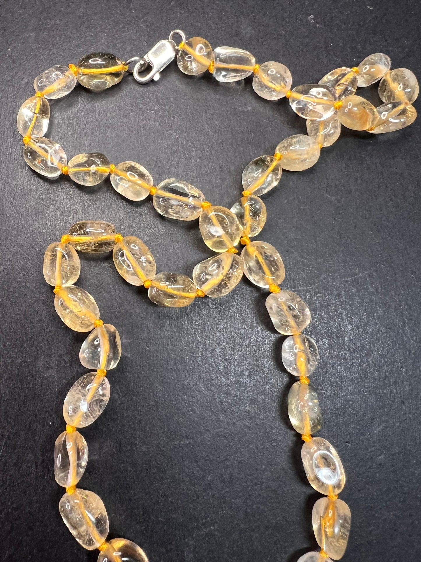 NEW citrine 20 inch necklace with sterling silver clasp