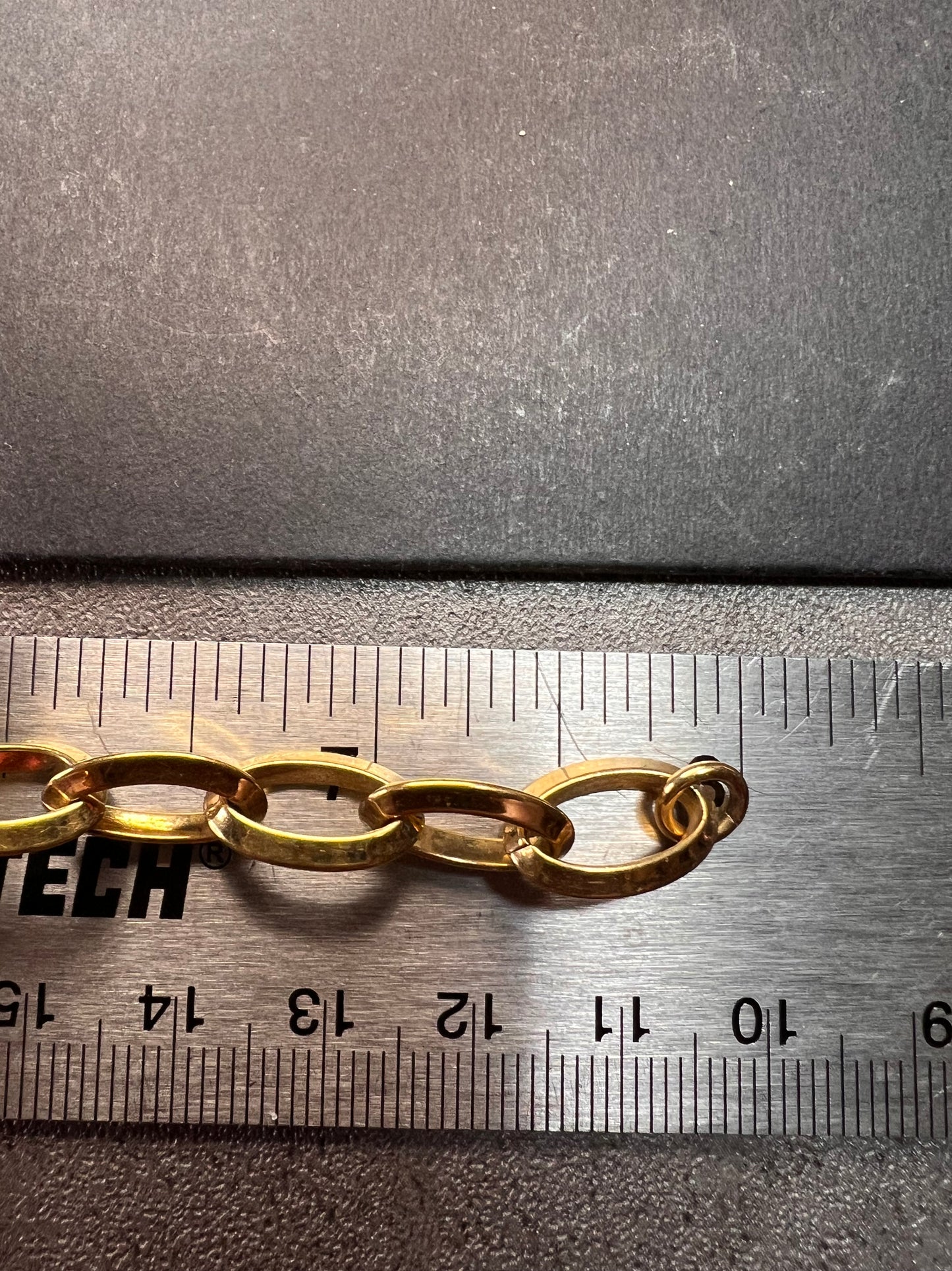 Yellow gold over bronze link bracelet 8 inches