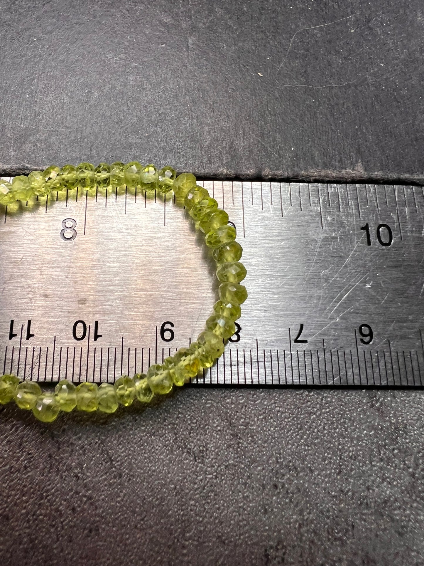 Vintage Peridot Bead Necklace 18–20” Sterling Silver 925 KJC India