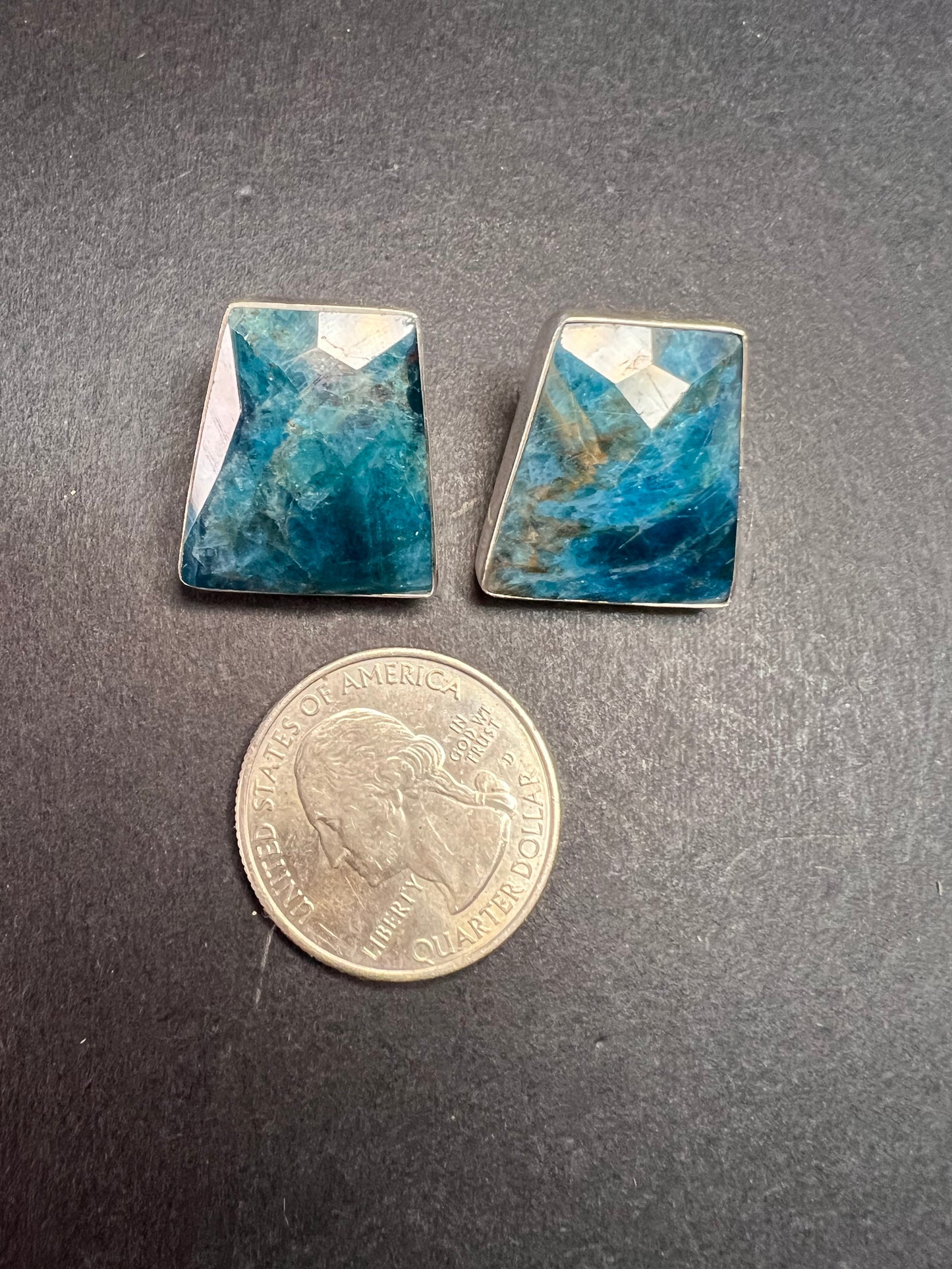 NEW Jay King blue apatite geometric sterling silver earrings