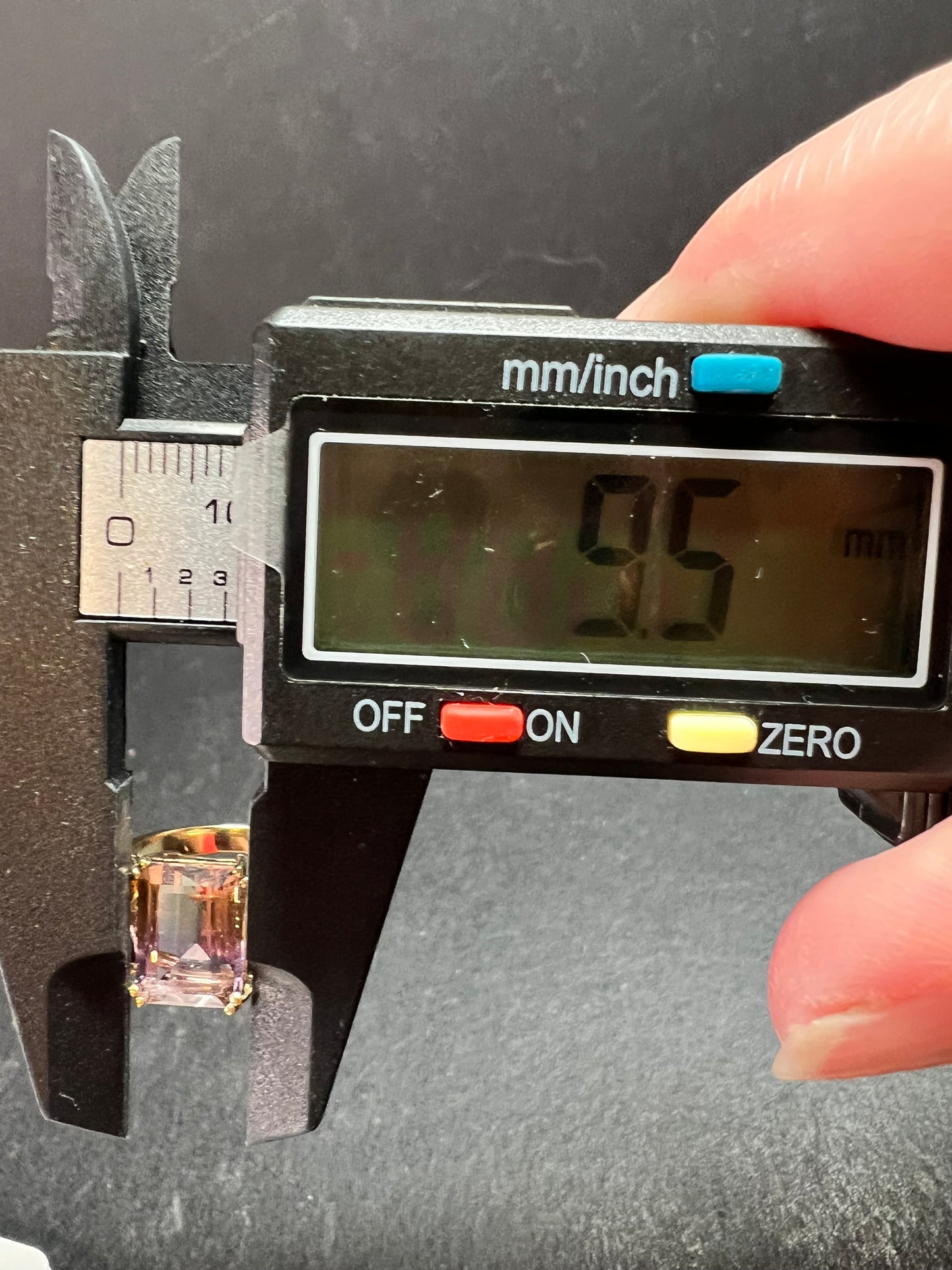 Ametrine Citrine Amethyst Ring Gold Plated 925 Size 7