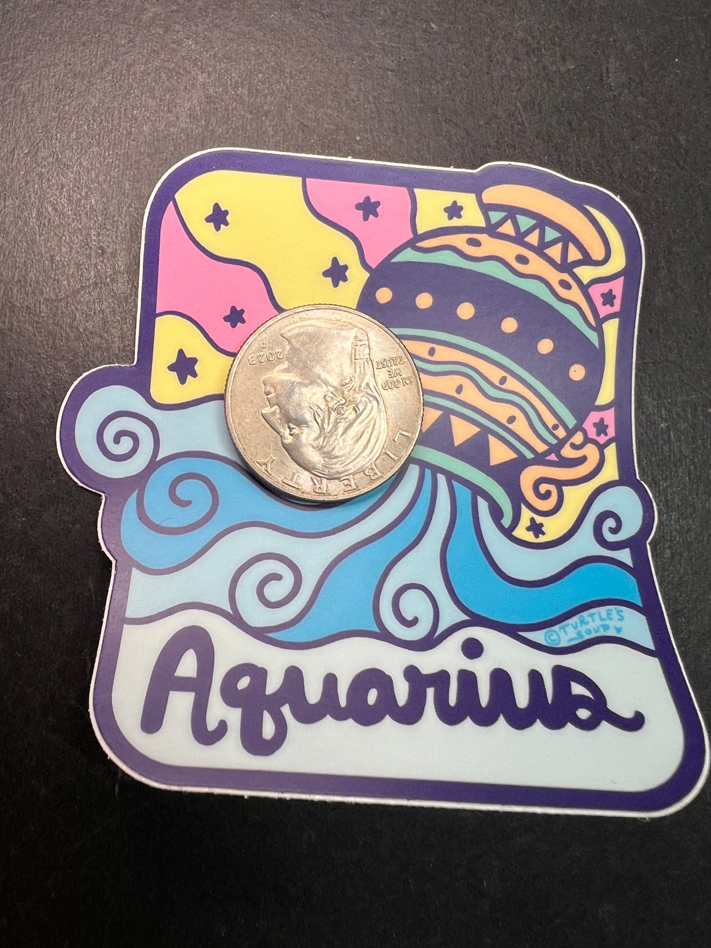 Turtle’s Soup Aquarius Zodiac Sticker – Waterproof Vinyl