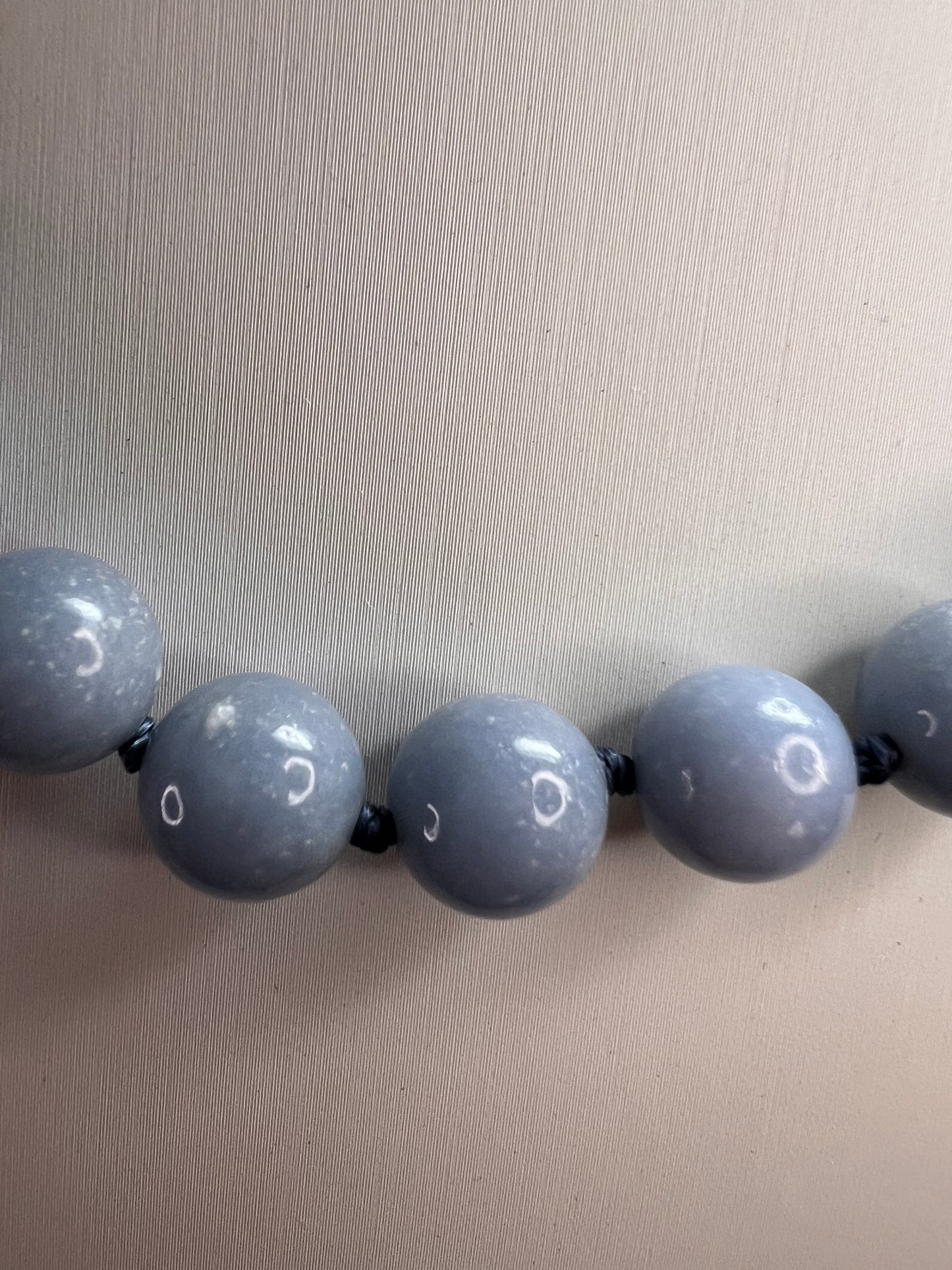 NEW Angelite beaded 18-20 inch necklace with vermeil yellow gold clasp