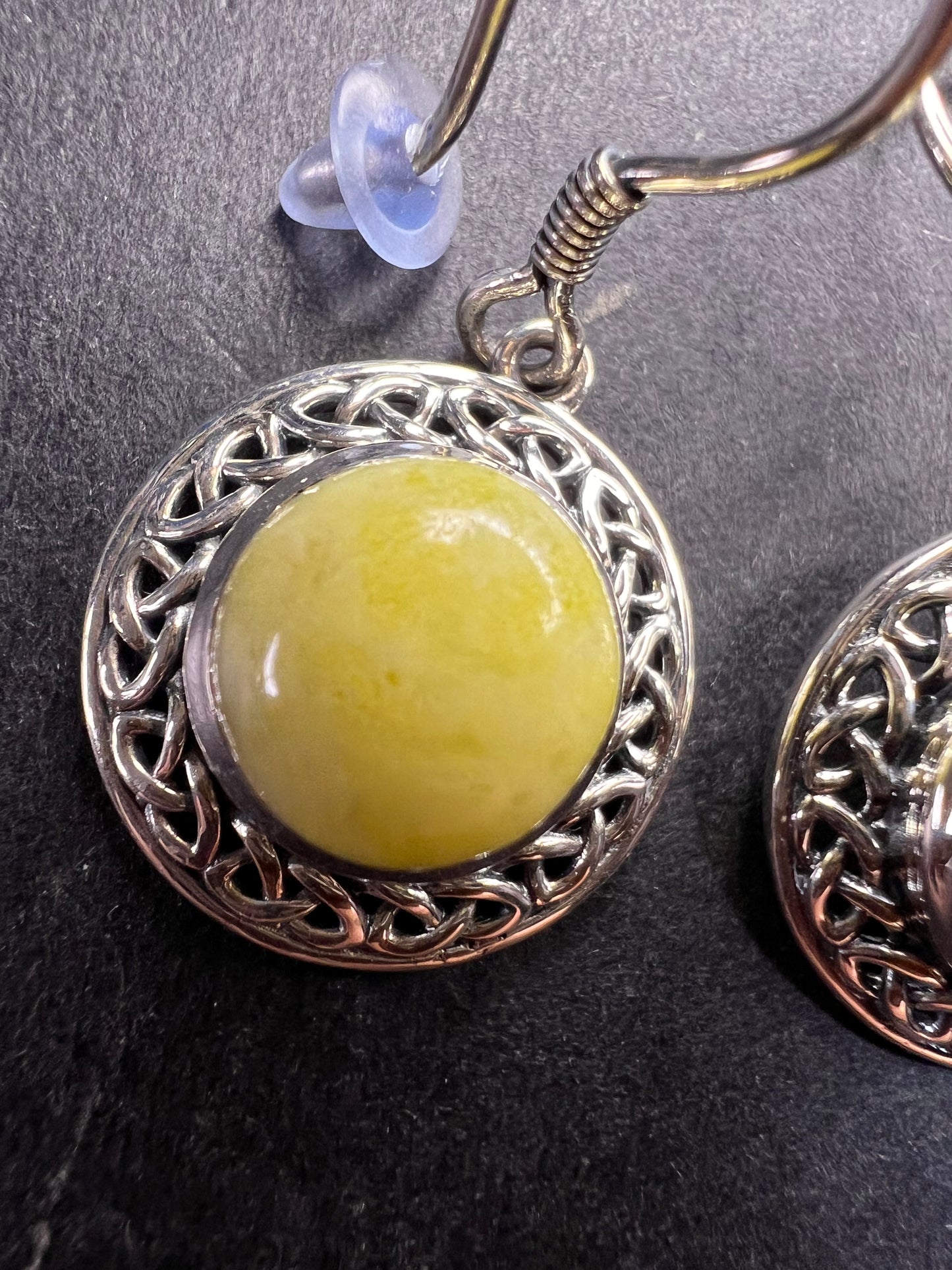 NEW Irish Connemara marble sterling silver earrings