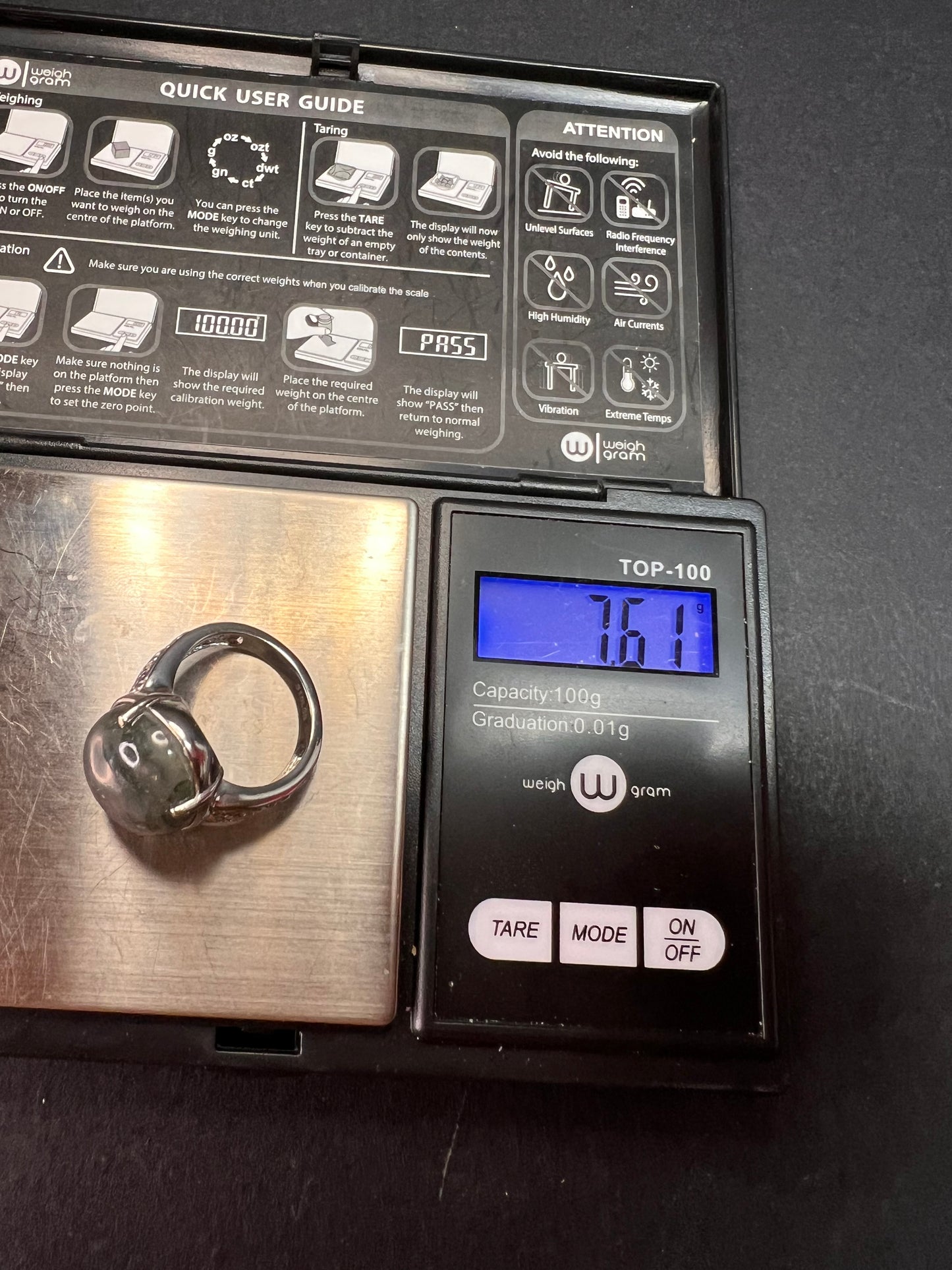 NEW Labradorite stainless steel ring size 7