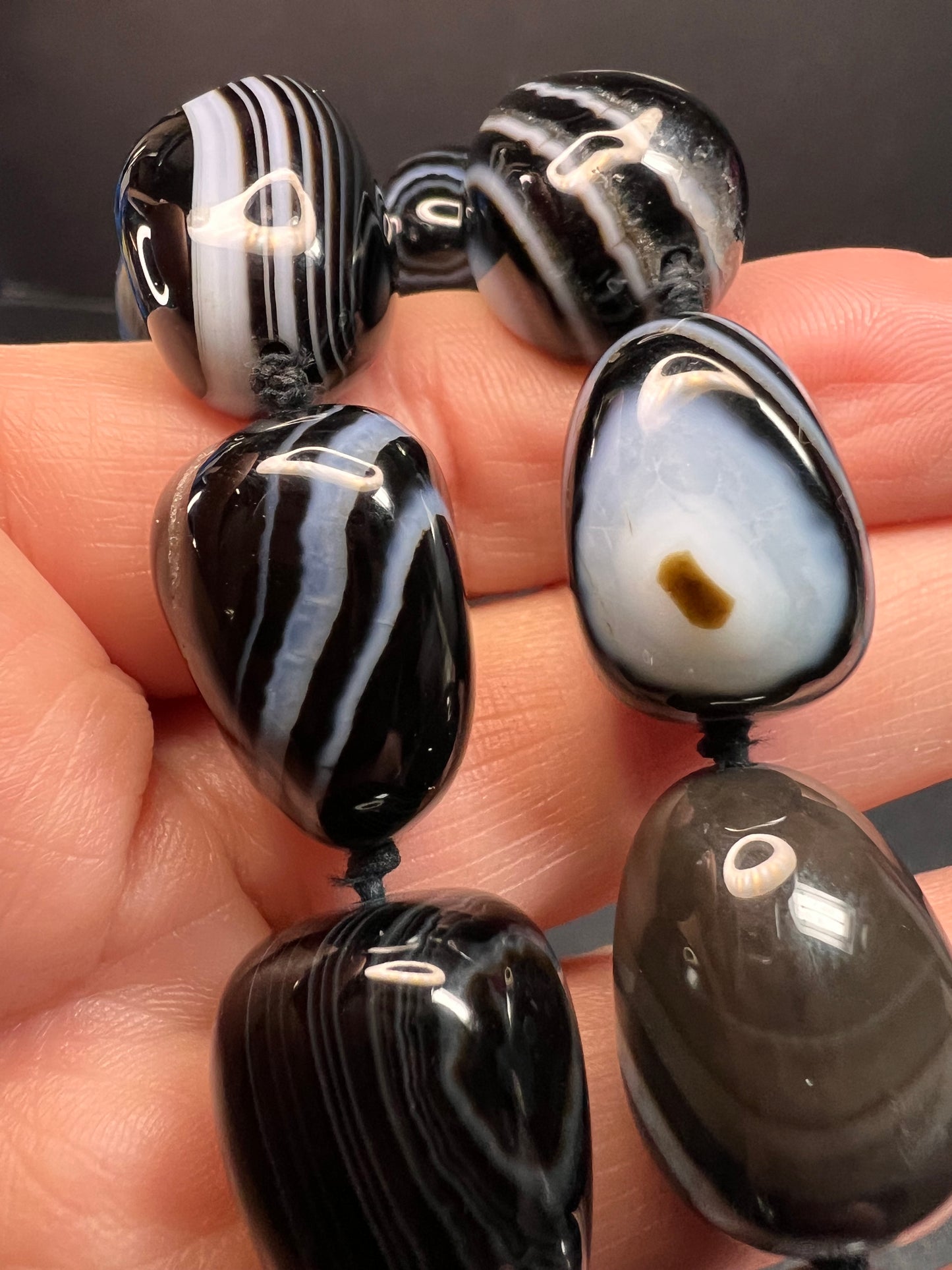 NEW Botswana agate 18 inch necklace with sterling silver clasp
