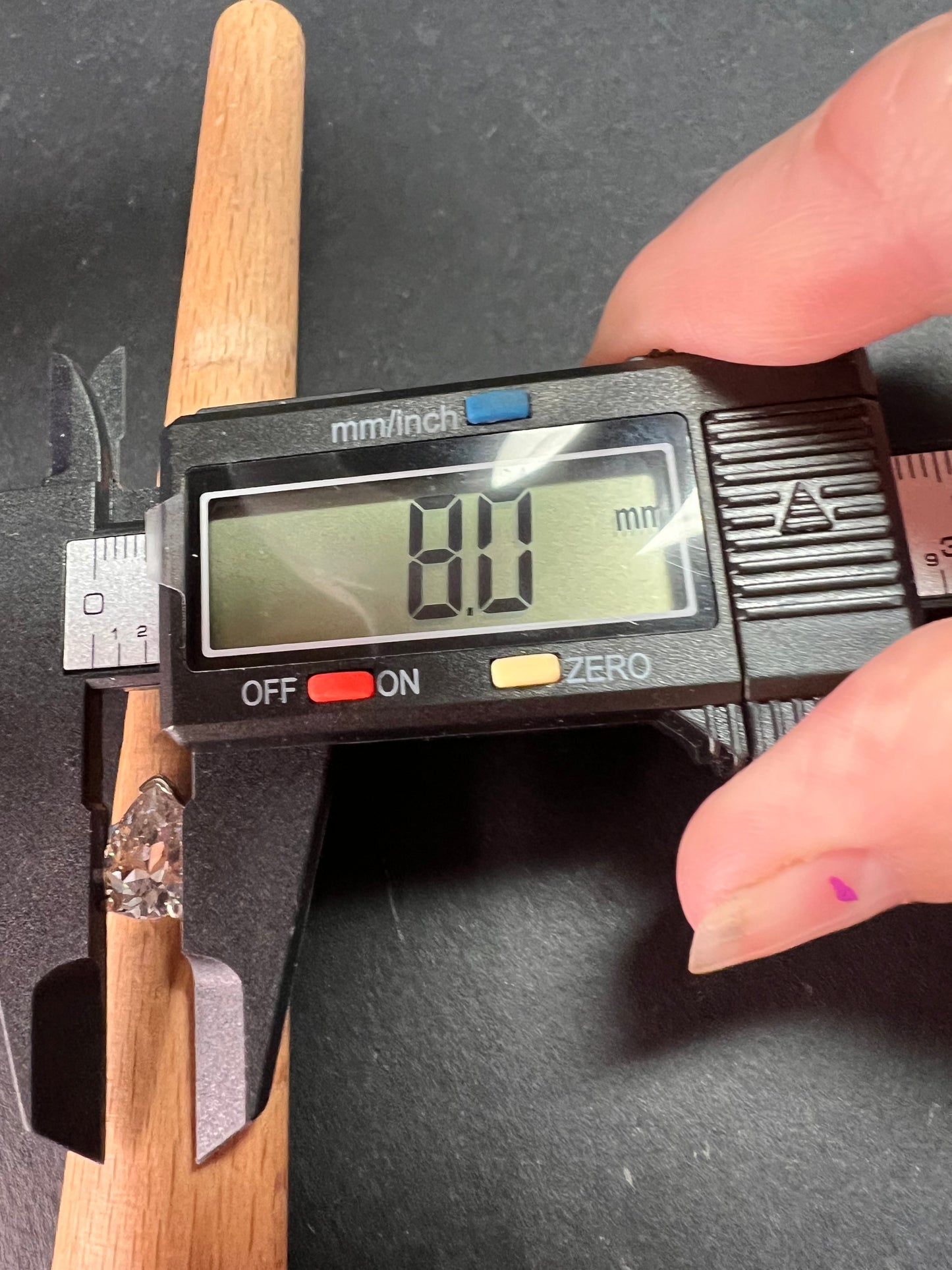 Vintage CZ Pear Solitaire in Sterling Silver, Open Gallery Split Shank, Size 9