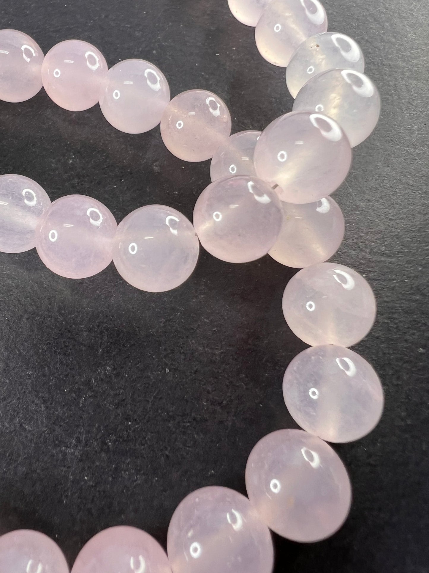 Rose quartz beaded 18 inch necklace with sterling silver clasp *NEW*