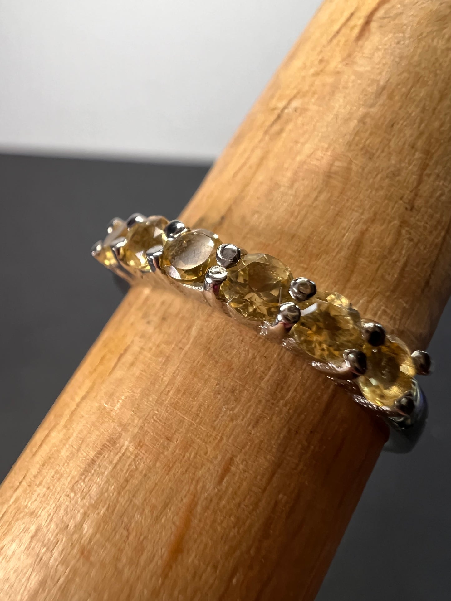 Stainless steel citrine ring size 9