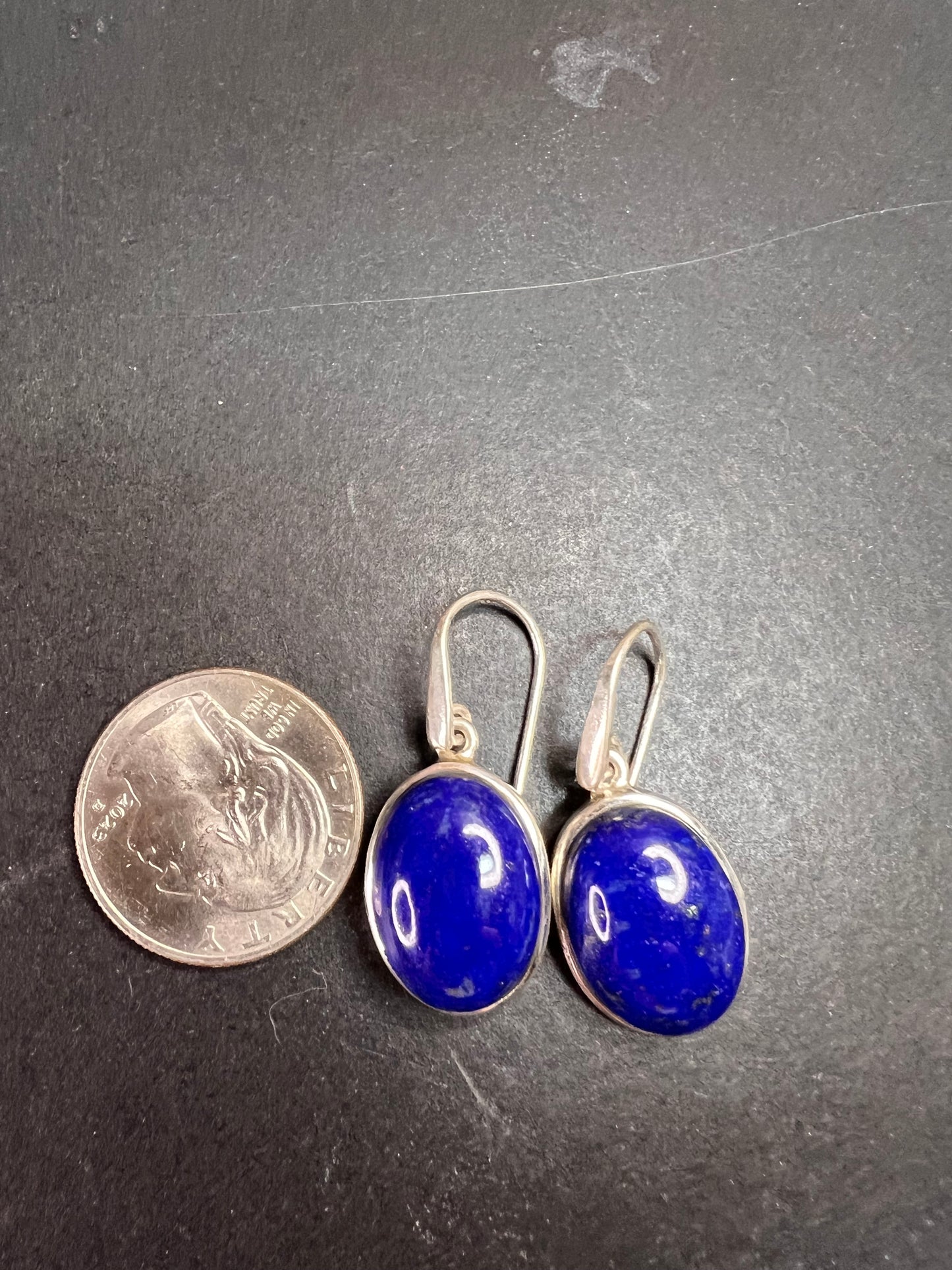 NEW Lapis Lazuli sterling silver earrings 9.07 grams