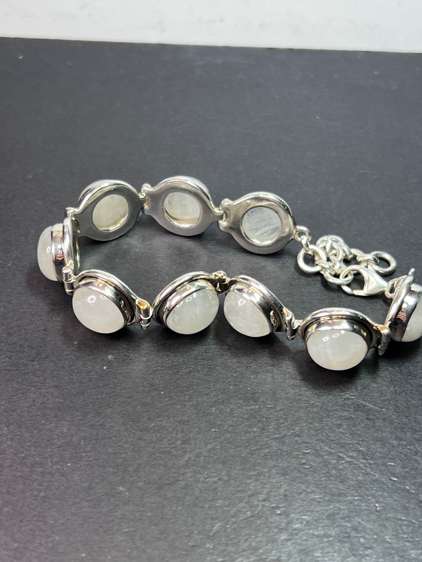 Moonstone and sterling silver bracelet with extender