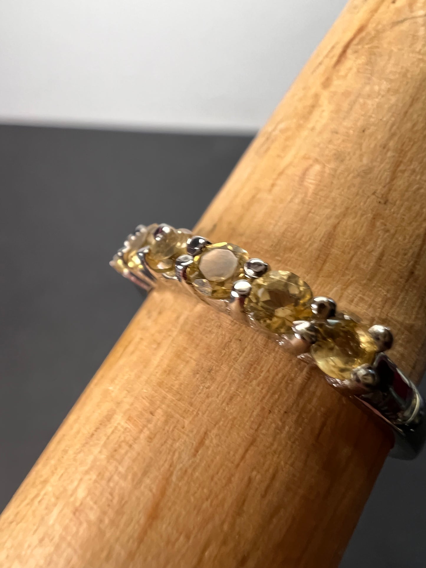 Stainless steel citrine ring size 9