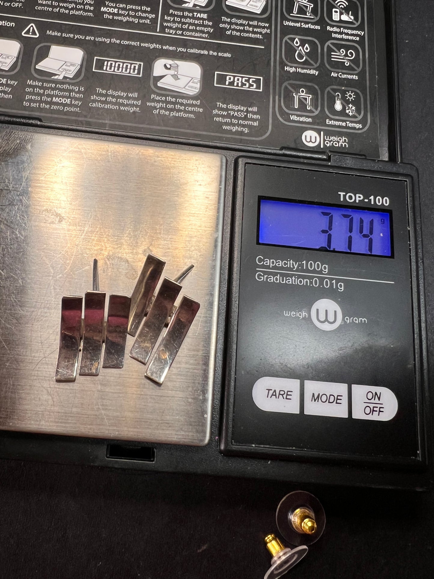 Vintage Los Ballesteros modernist sterling silver earrings Taxco