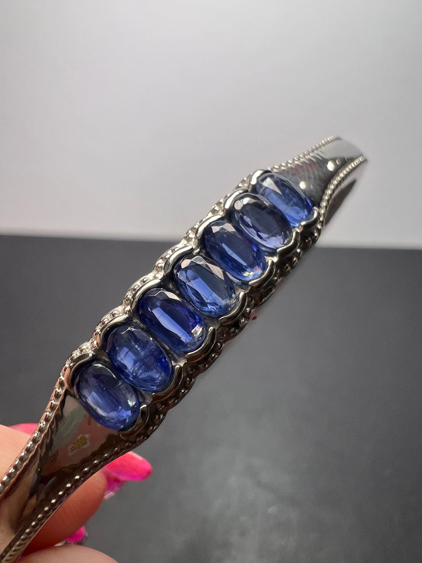 Kashmir kyanite bangle bracelet in stainless steel *NEW*