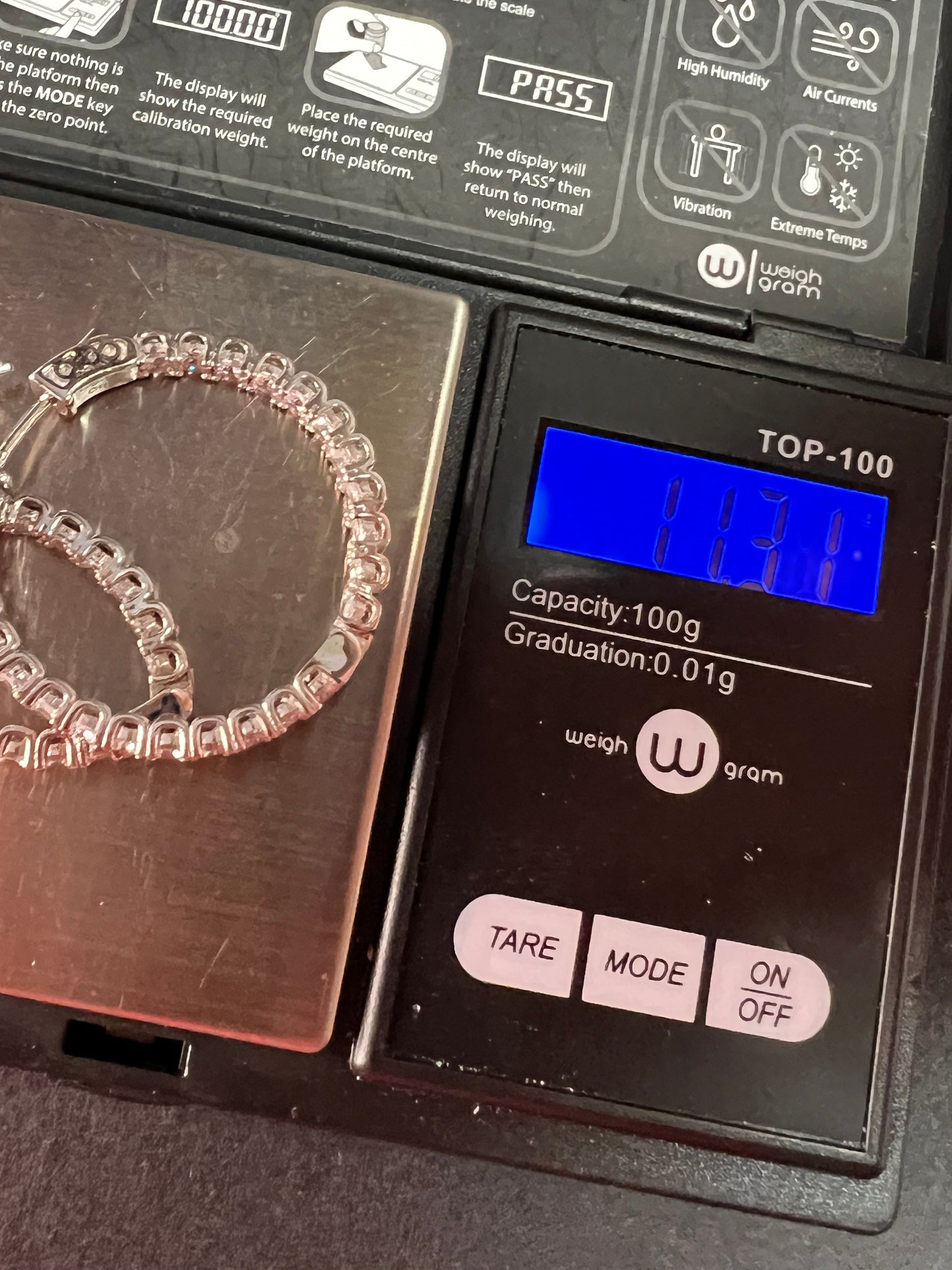 CZ inside out hoop earrings in sterling silver