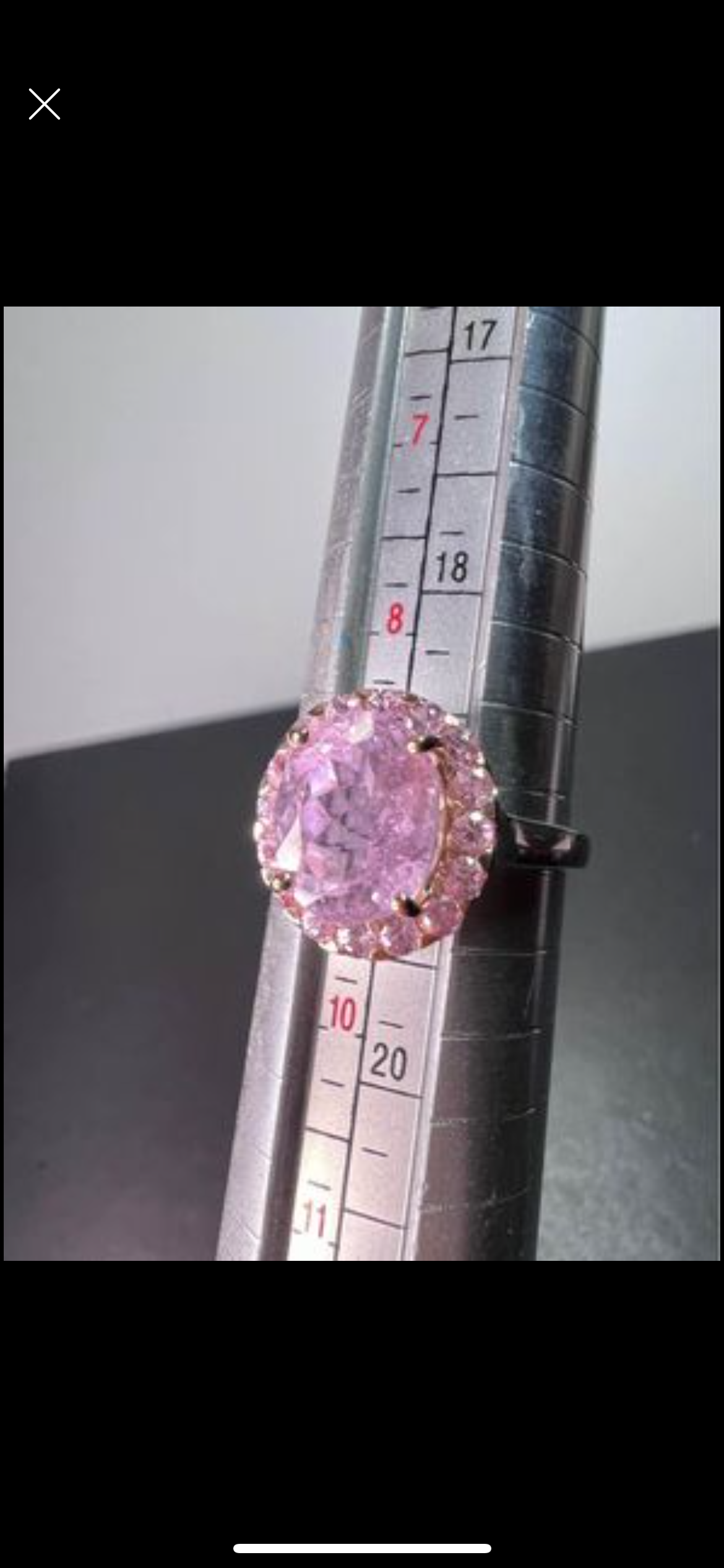 Kunzite and pink sapphire halo ring in sterling silver size 9