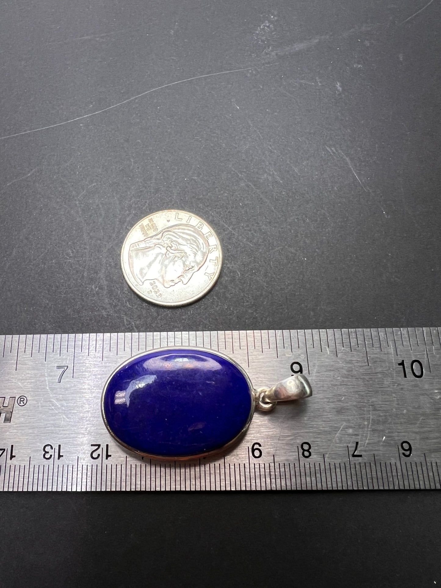 NEW Lapis Lazuli sterling silver oval pendant