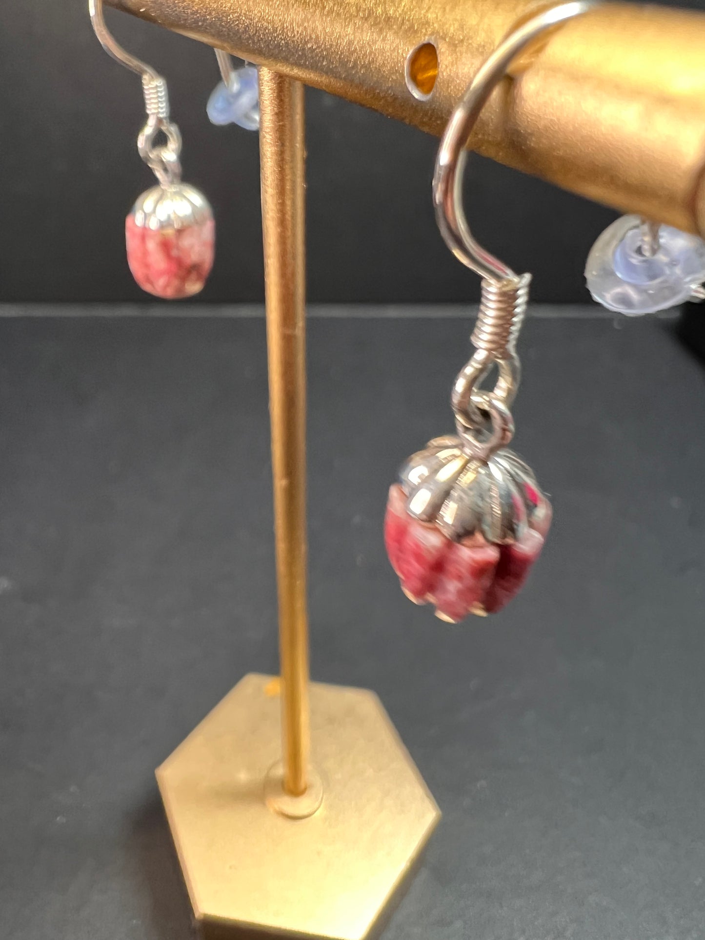 NEW Norwegian thulite sterling silver earrings