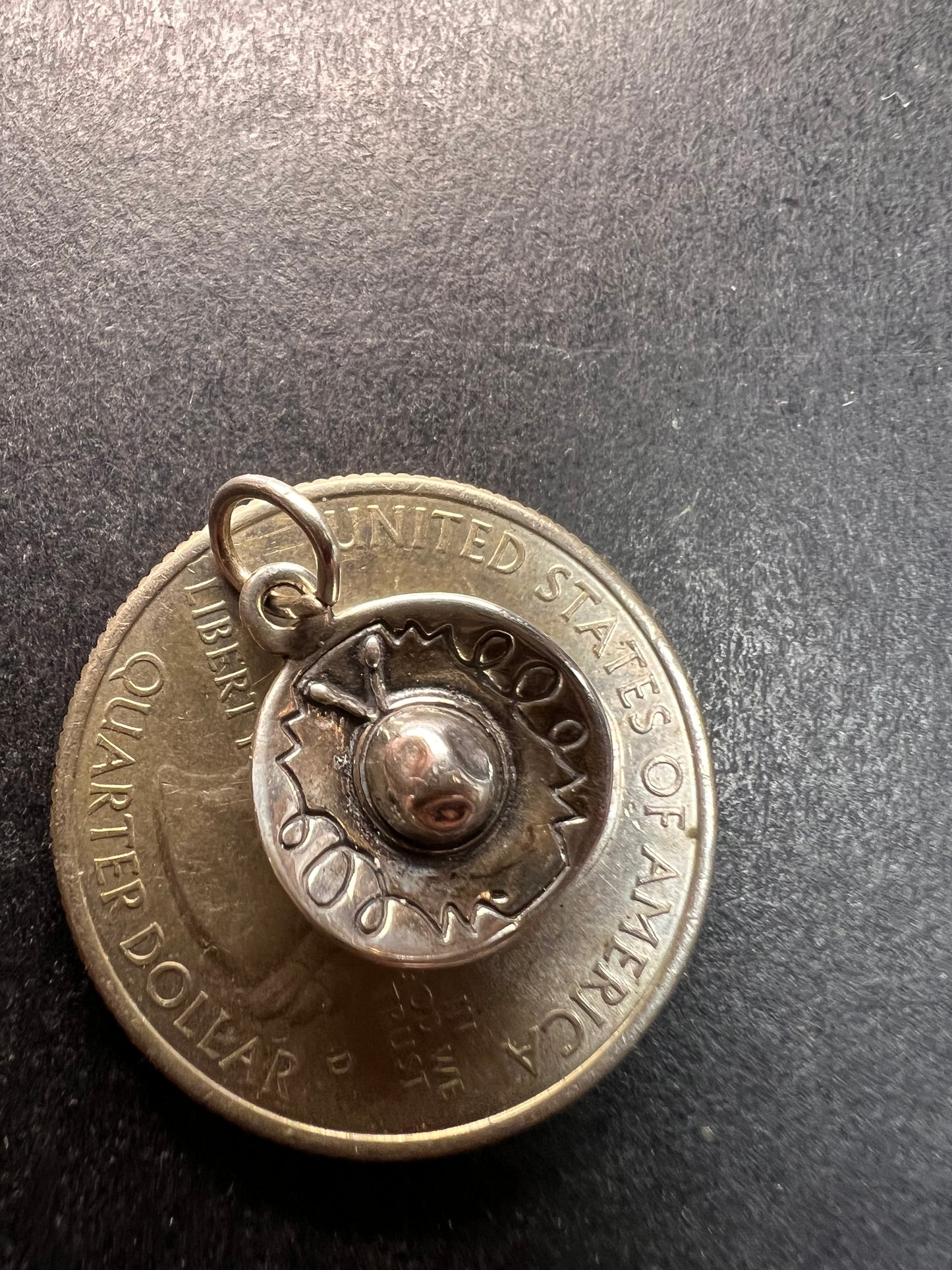 Vintage Sterling Silver Sombrero Hat Pendant Charm